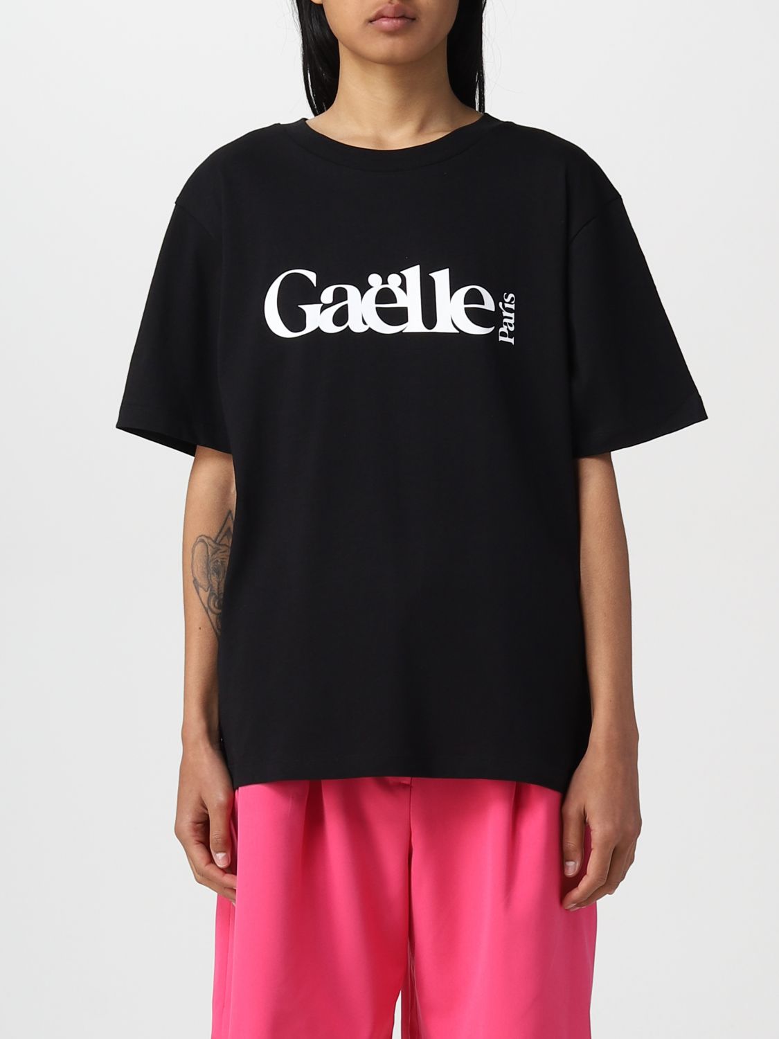 GAËLLE PARIS: t-shirt for woman - Black | Gaëlle Paris t-shirt ...