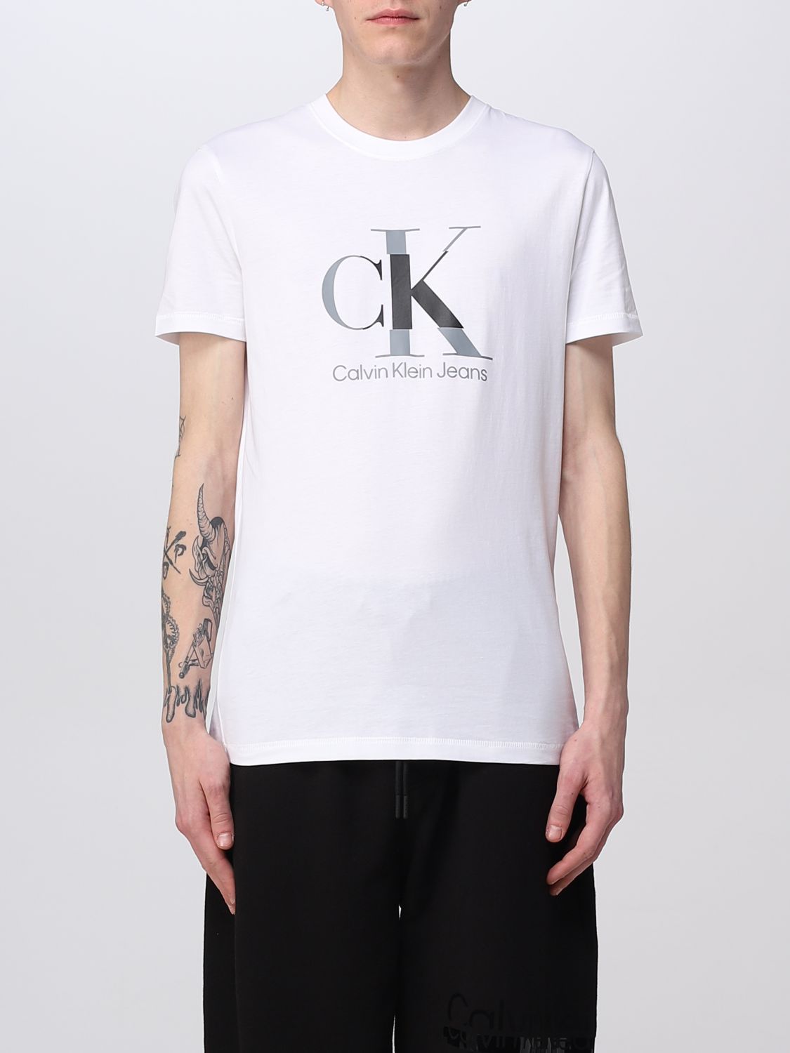 KLEIN JEANS: t-shirt for man - White | Calvin Klein Jeans t-shirt online on GIGLIO.COM