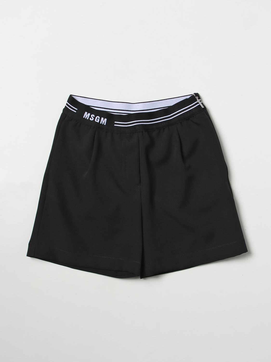 Msgm Teen Girls Black Logo Shorts