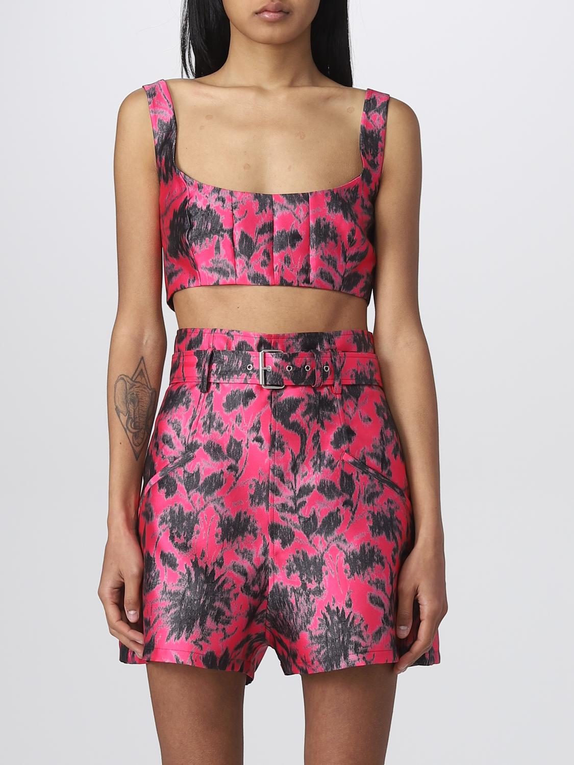 Philosophy Di Lorenzo Serafini Embroidered Surface Polyester Top In Pink