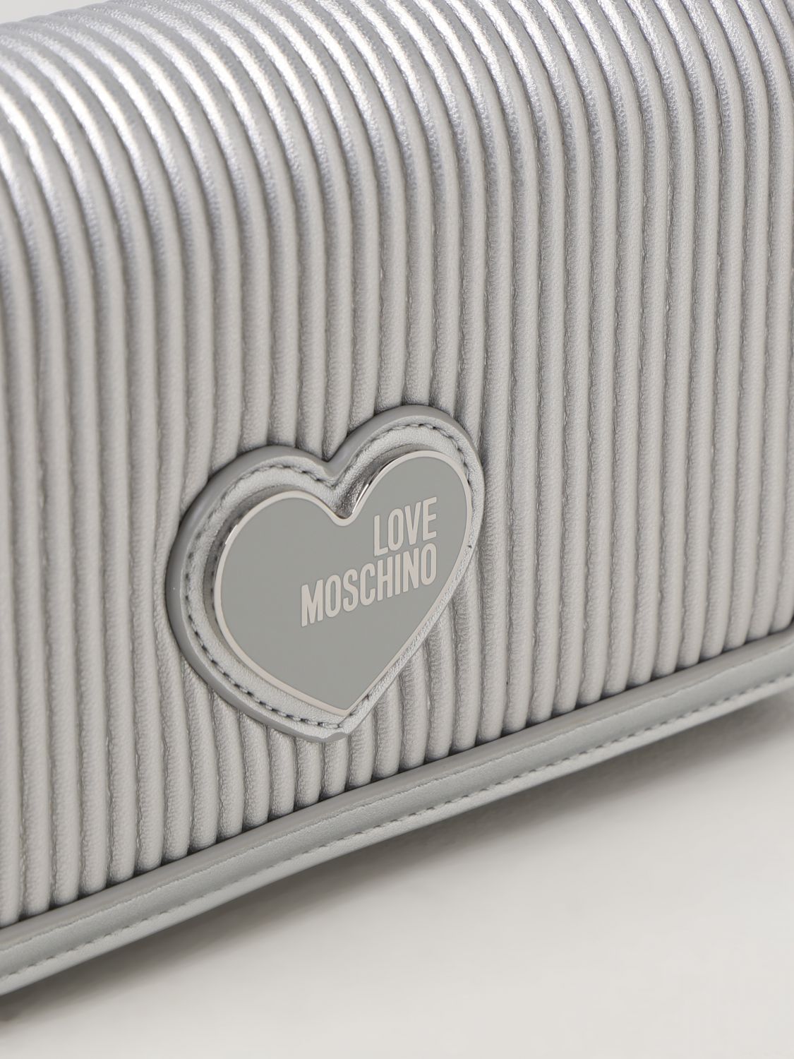 Borse a tracolla Love Moschino: Borsa Love Moschino in pelle sintetica argento 3