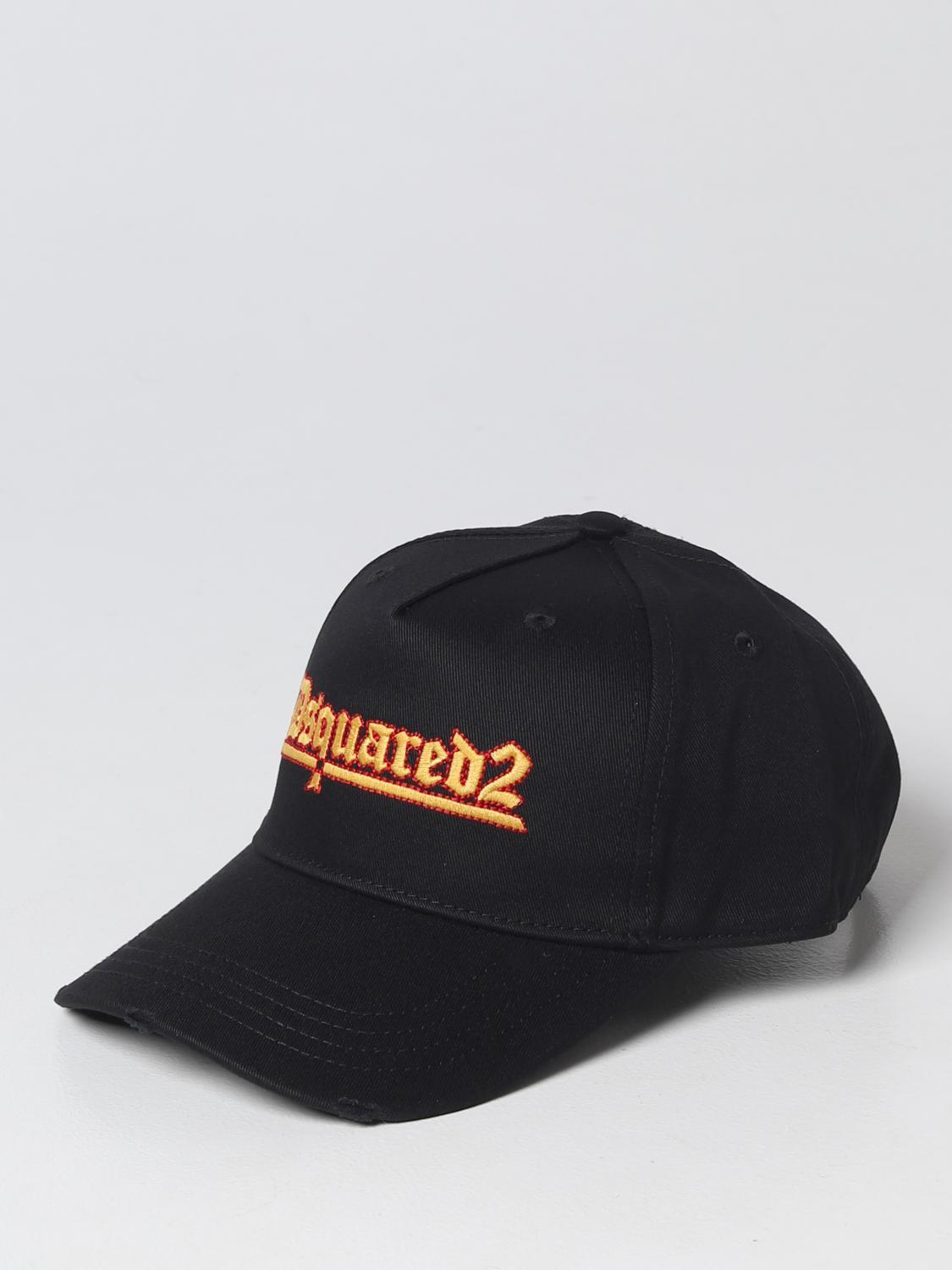 Cappello Dsquared2: Cappello Dsquared2 in cotone con patch logo nero 1
