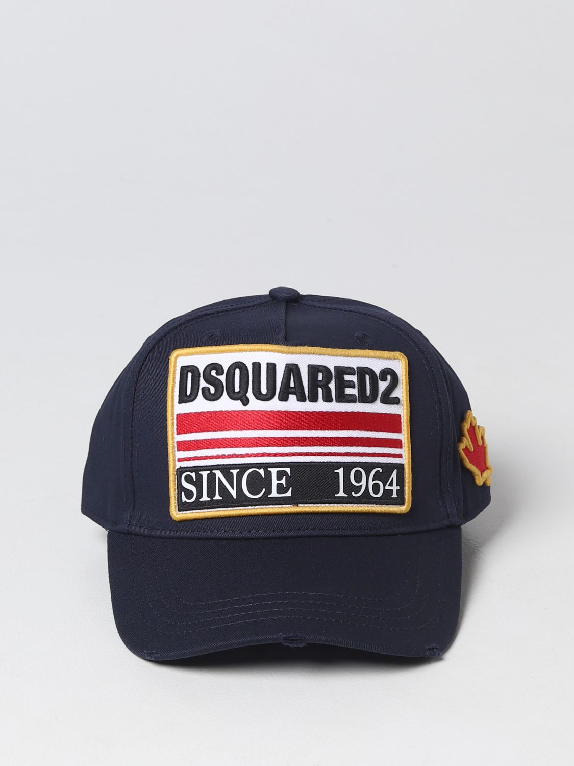 Cappello Dsquared2: Cappello Dsquared2 in cotone con patch logo blue navy 2