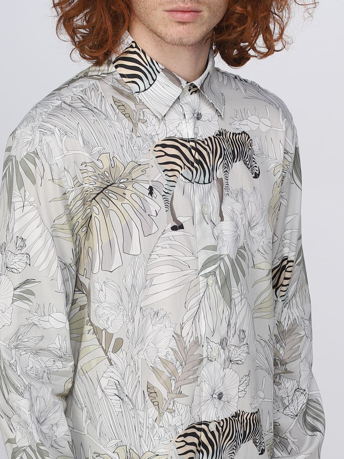 Camicia Etro: Camicia Etro con stampa foliage grigio 5