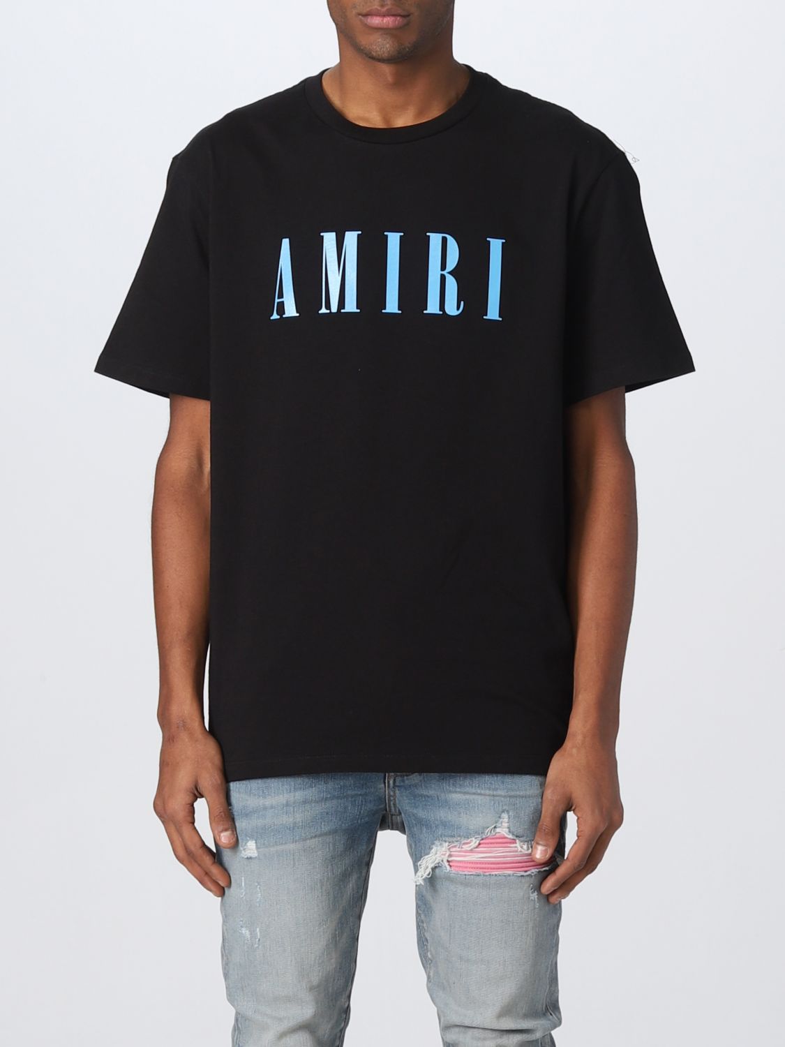 Amiri T Shirt For Man Black Amiri T Shirt Ps23mjl016 Online On Giglio
