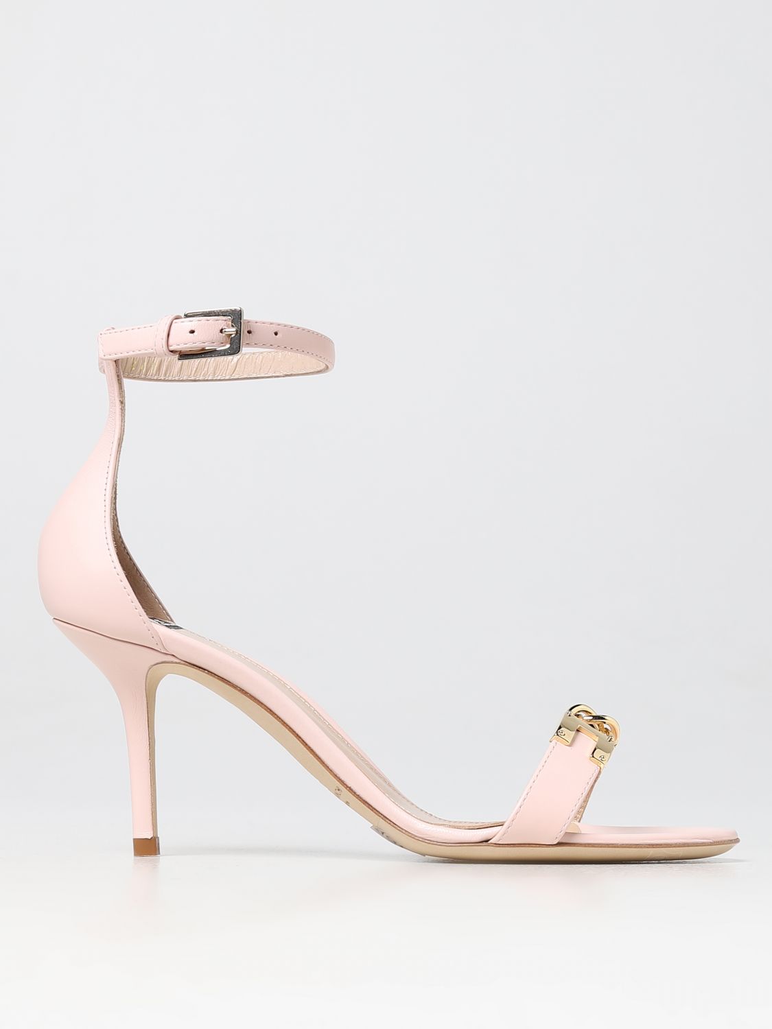 Elisabetta Franchi Outlet: sandals in leather - Pink | Elisabetta ...