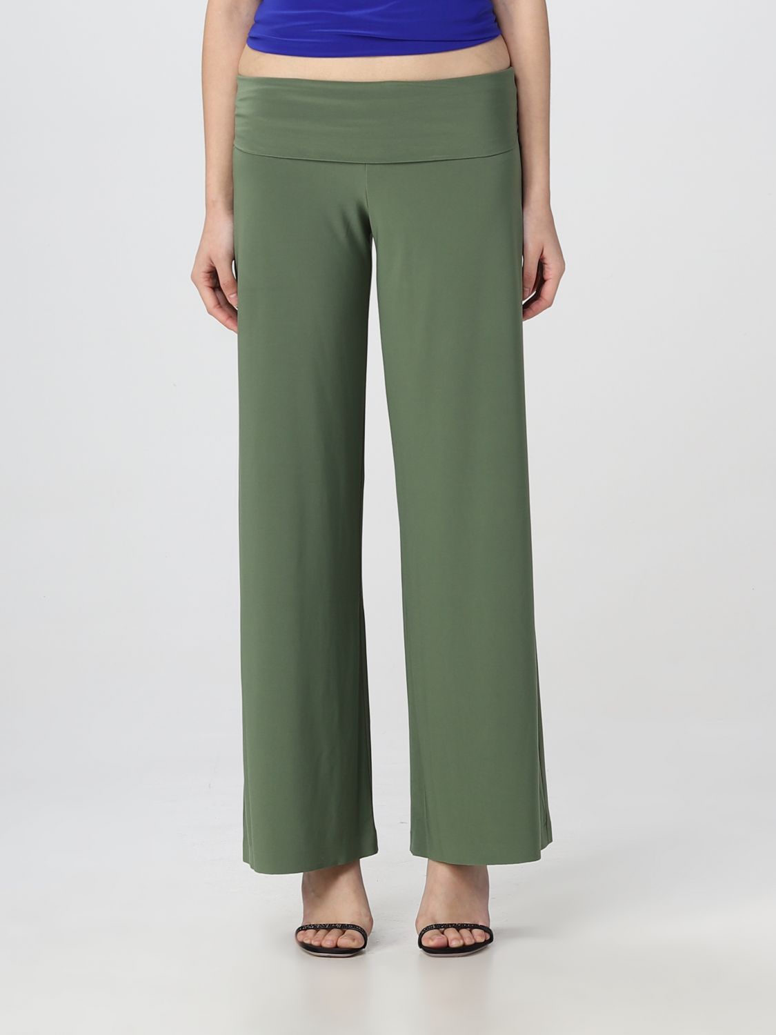 NORMA KAMALI: pants for woman - Green | Norma Kamali pants ...