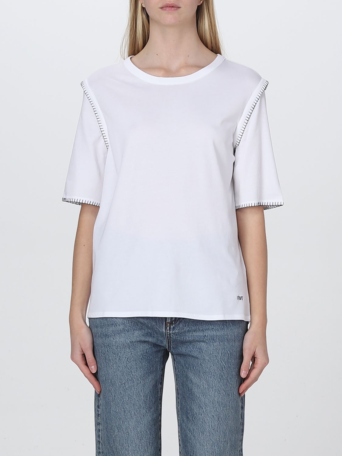 FAY T-SHIRT FAY WOMAN COLOR WHITE,D93294001