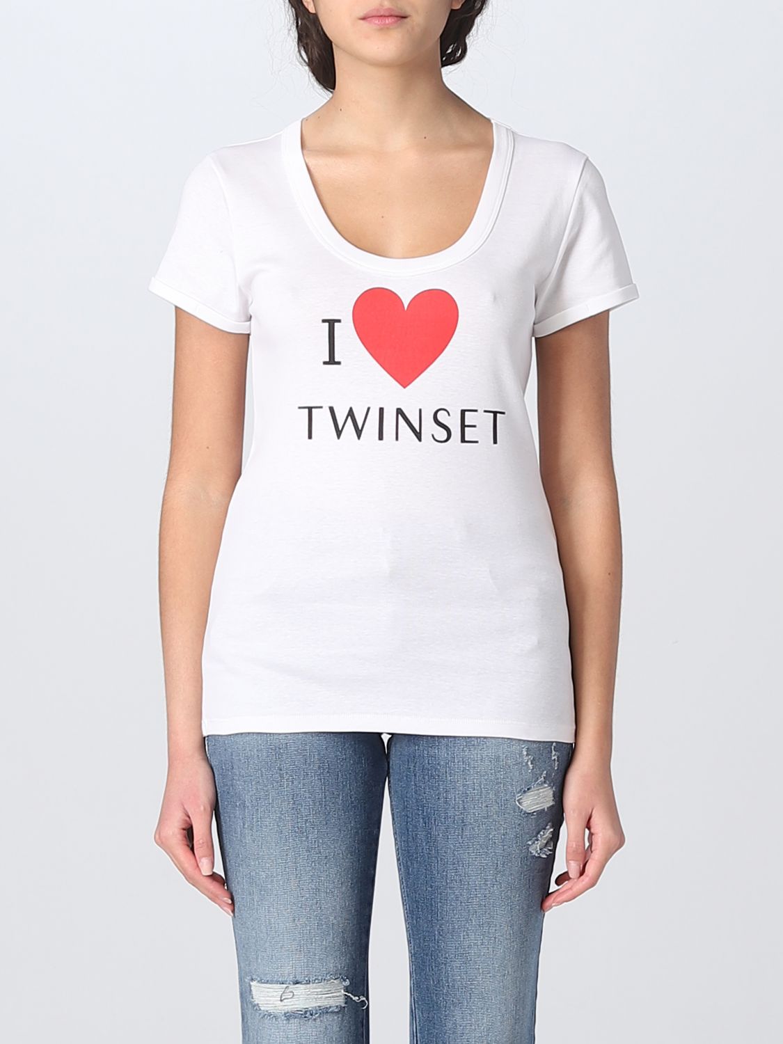 TWINSET T-SHIRT IN COTTON,D93372001