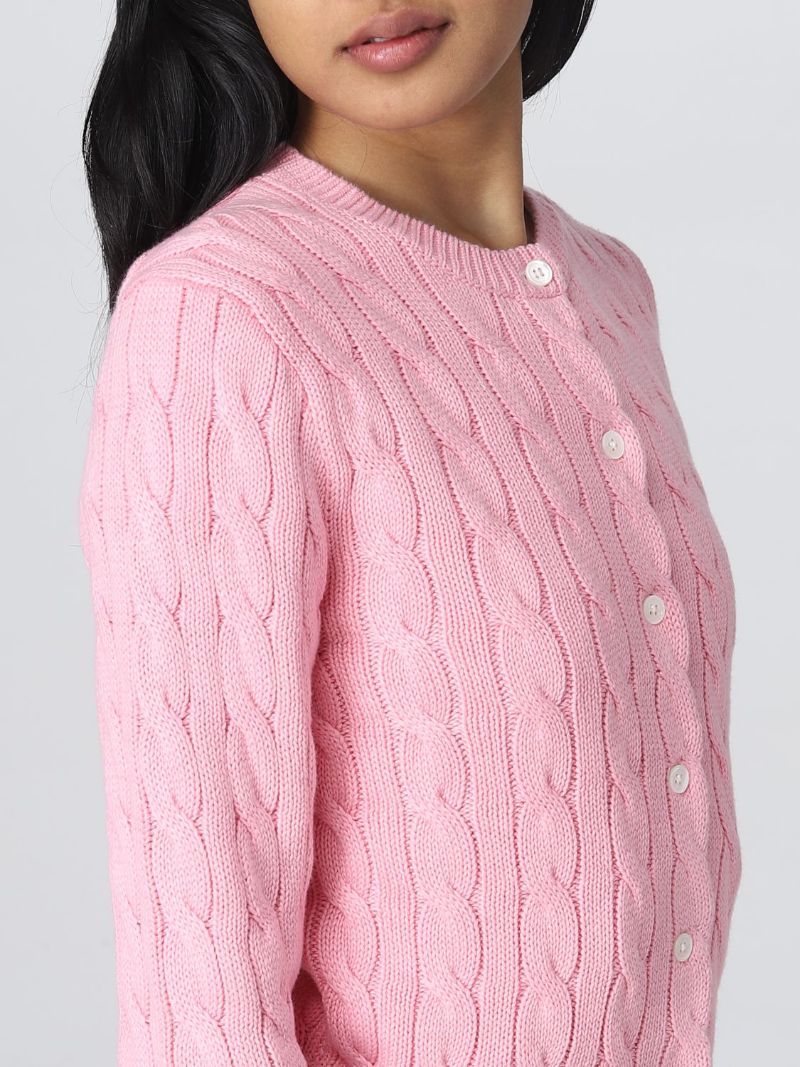 POLO RALPH LAUREN: cardigan for woman - Pink | Polo Ralph Lauren cardigan  211891643 online on 