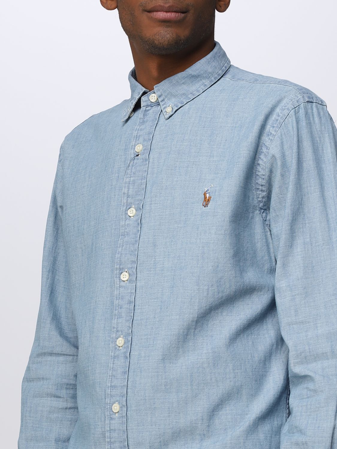 POLO RALPH LAUREN: shirt for man - Gnawed Blue | Polo Ralph Lauren ...