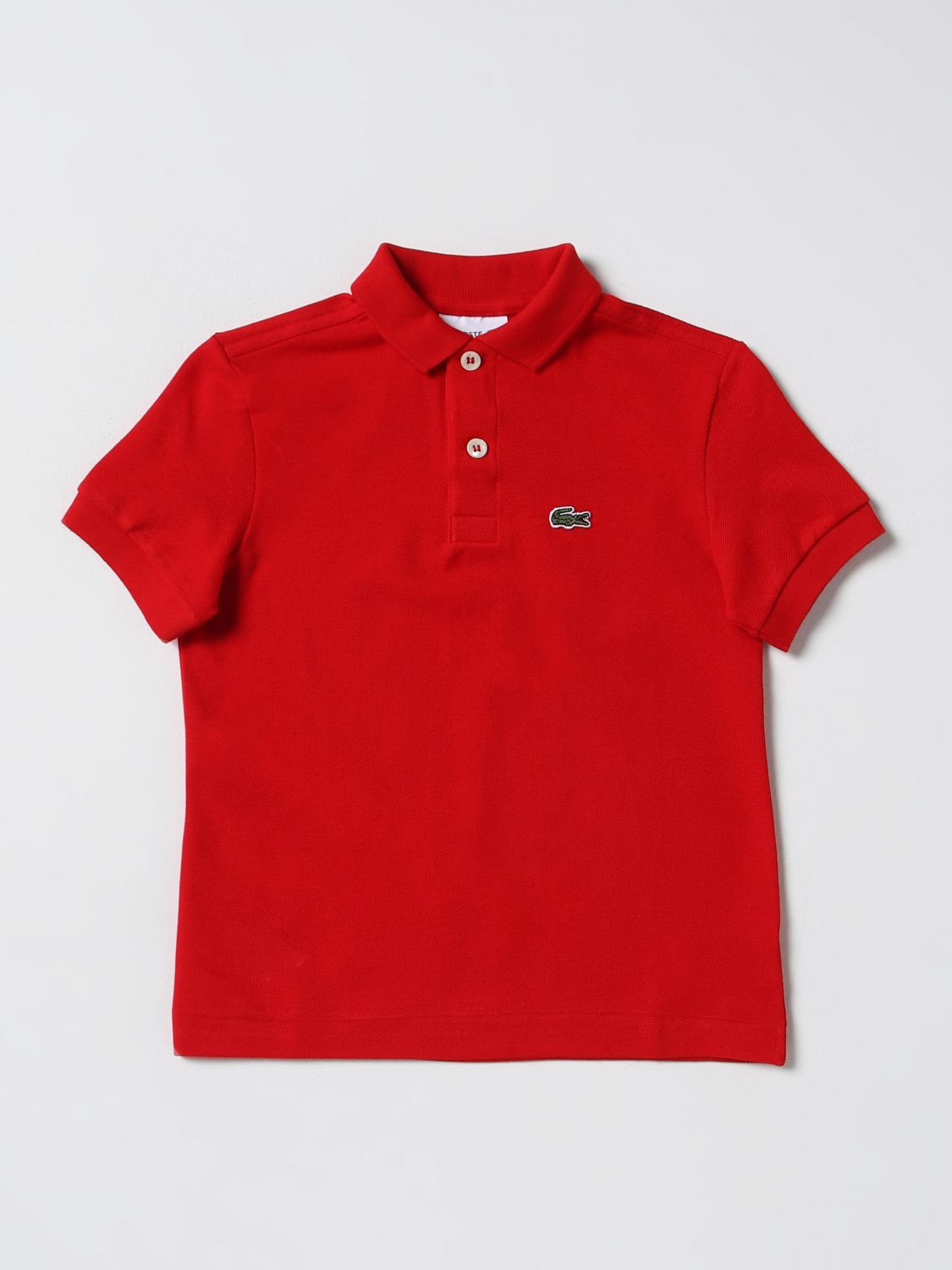 Shop Lacoste Polo Shirt  Kids Color Red