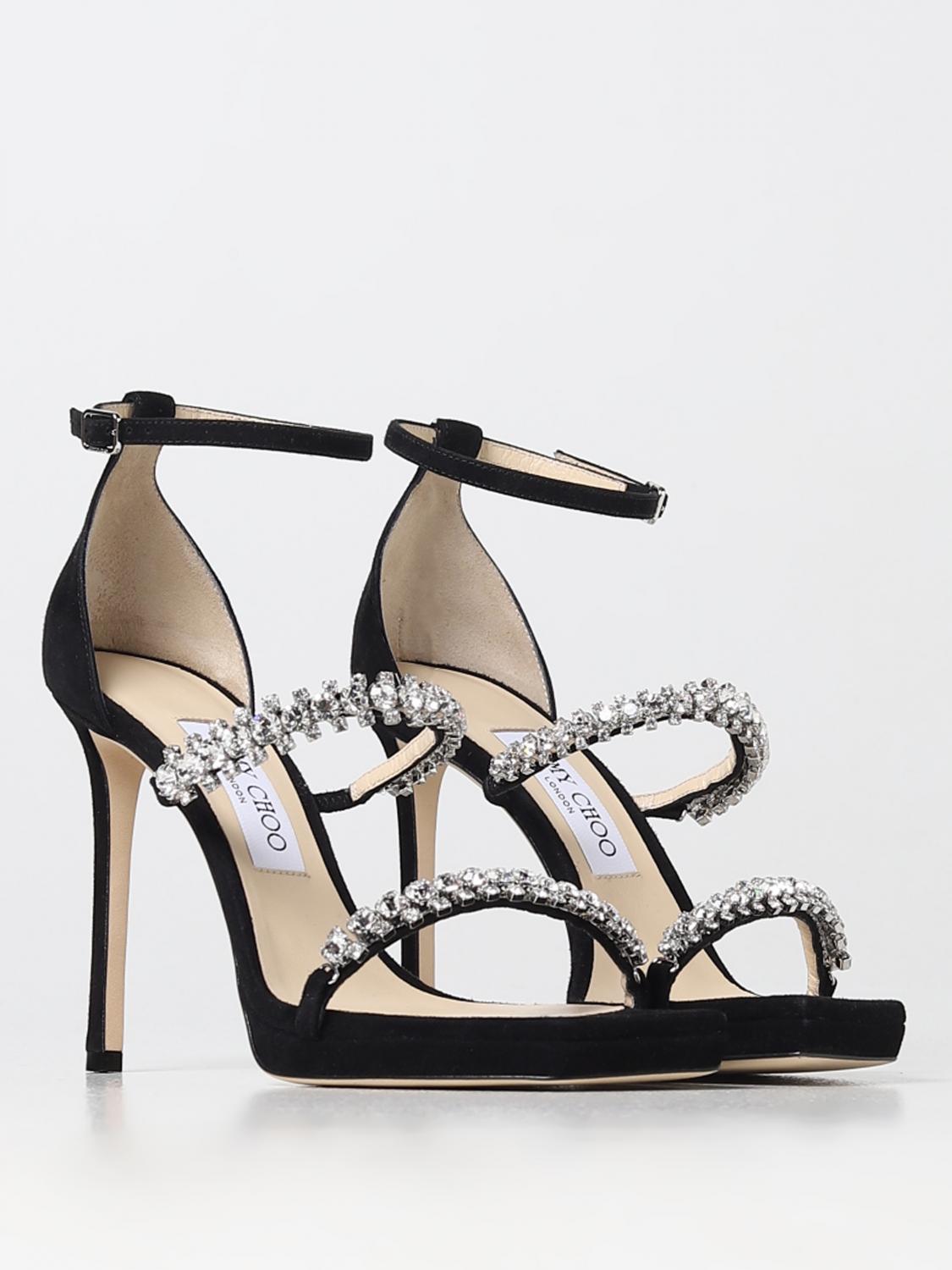 JIMMY CHOO Sandales talons femme Noir Sandales Talons