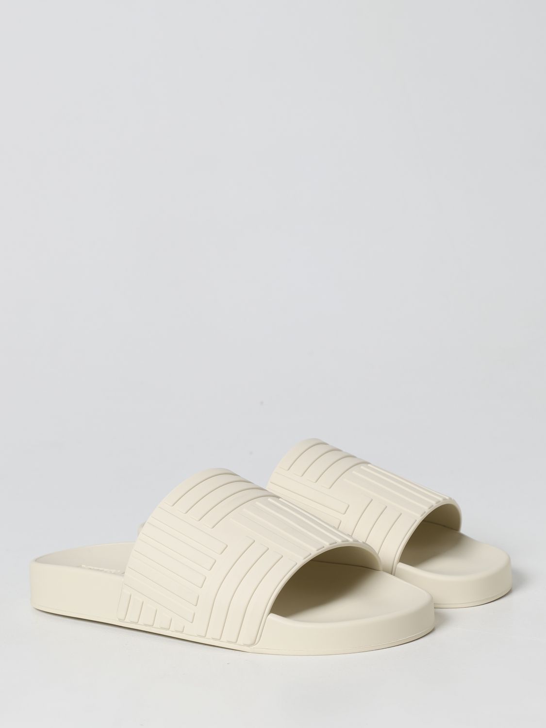 BOTTEGA VENETA: rubber sliders - Ivory | Bottega Veneta sandals ...