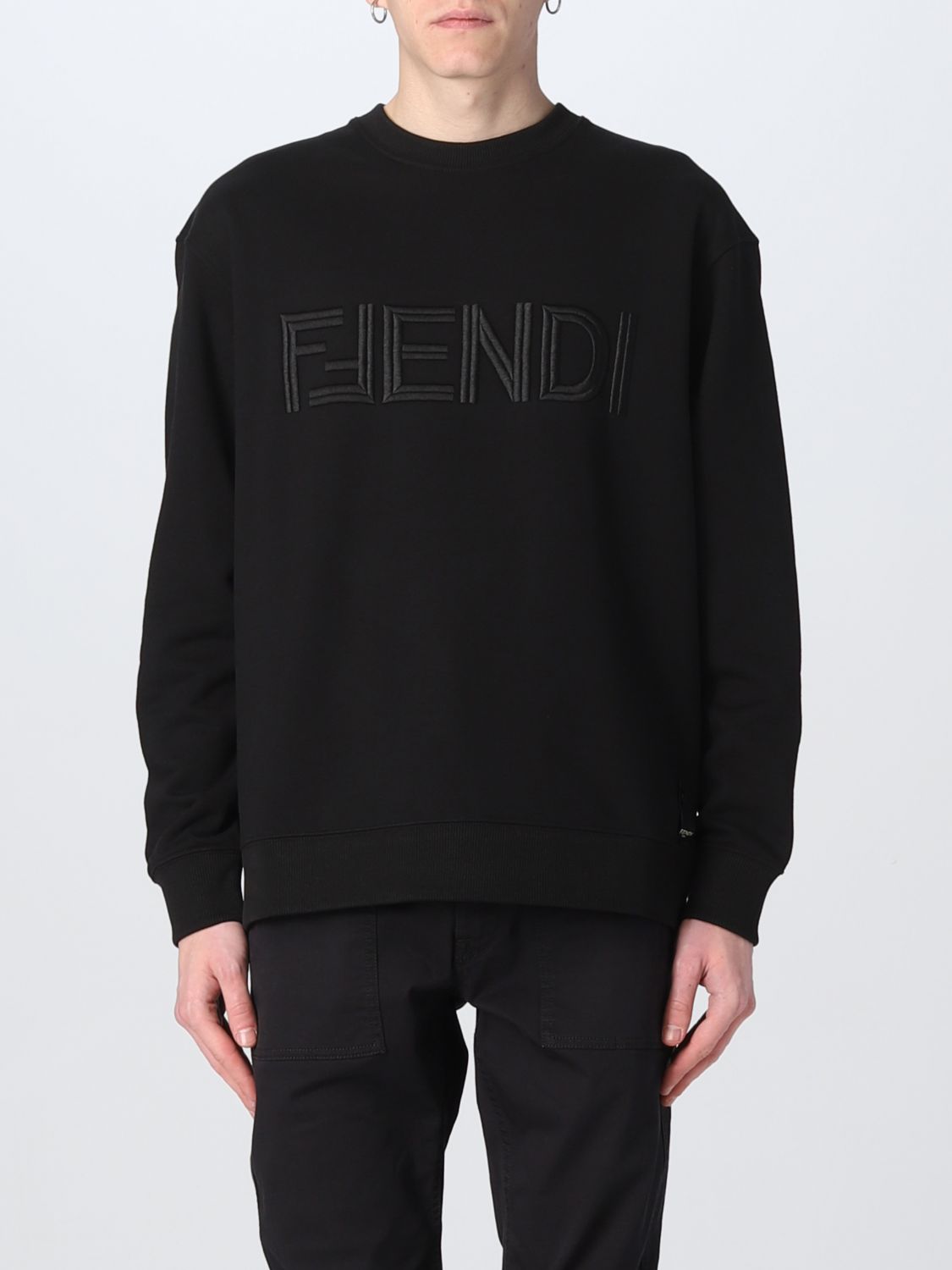 Visum cykel Personlig FENDI: cotton sweatshirt - Black | Fendi sweatshirt FY3938AM11 online at  GIGLIO.COM