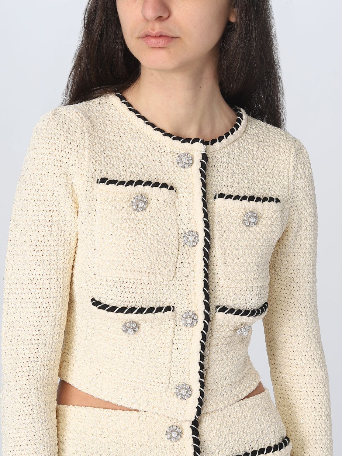 SELF-PORTRAIT: cardigan for woman - Beige | Self-Portrait cardigan