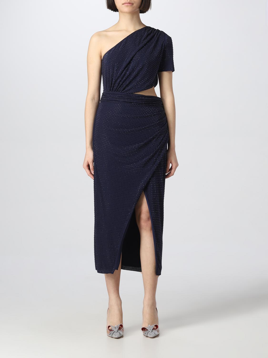 Self-portrait Self Portrait Rhinestones Midi Dress In Blue
