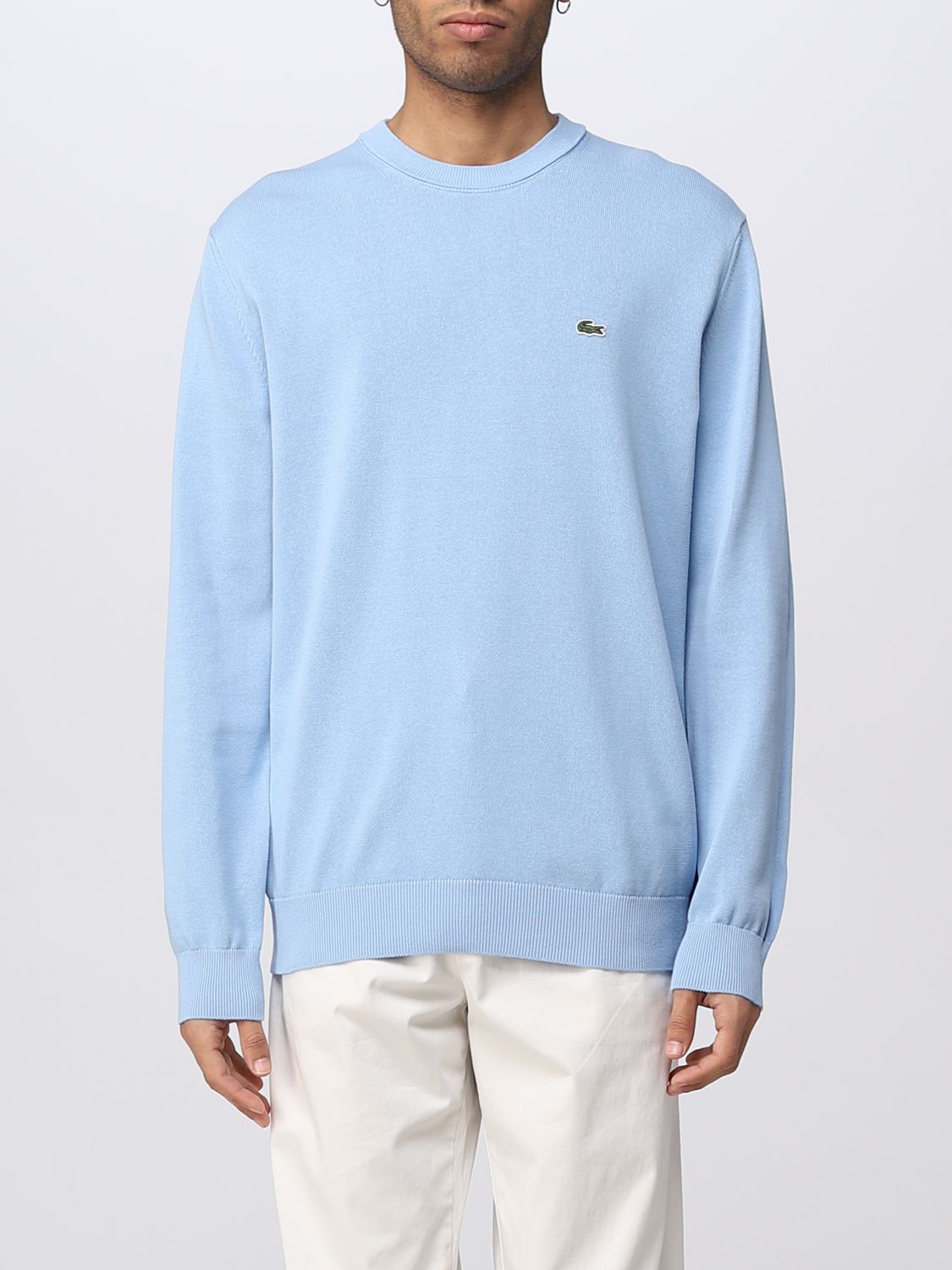 LACOSTE: sweater for man - Gnawed Blue | Lacoste sweater AH2193 online ...