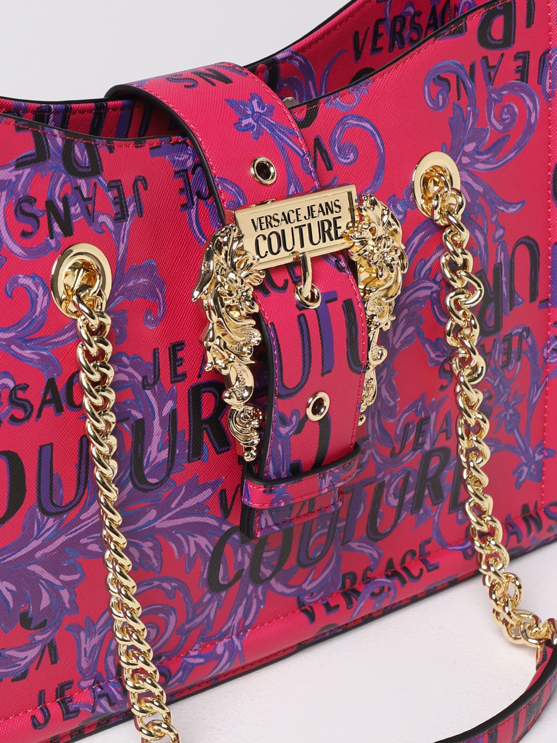 VERSACE JEANS COUTURE shoulder bag for woman Pink Versace Jeans