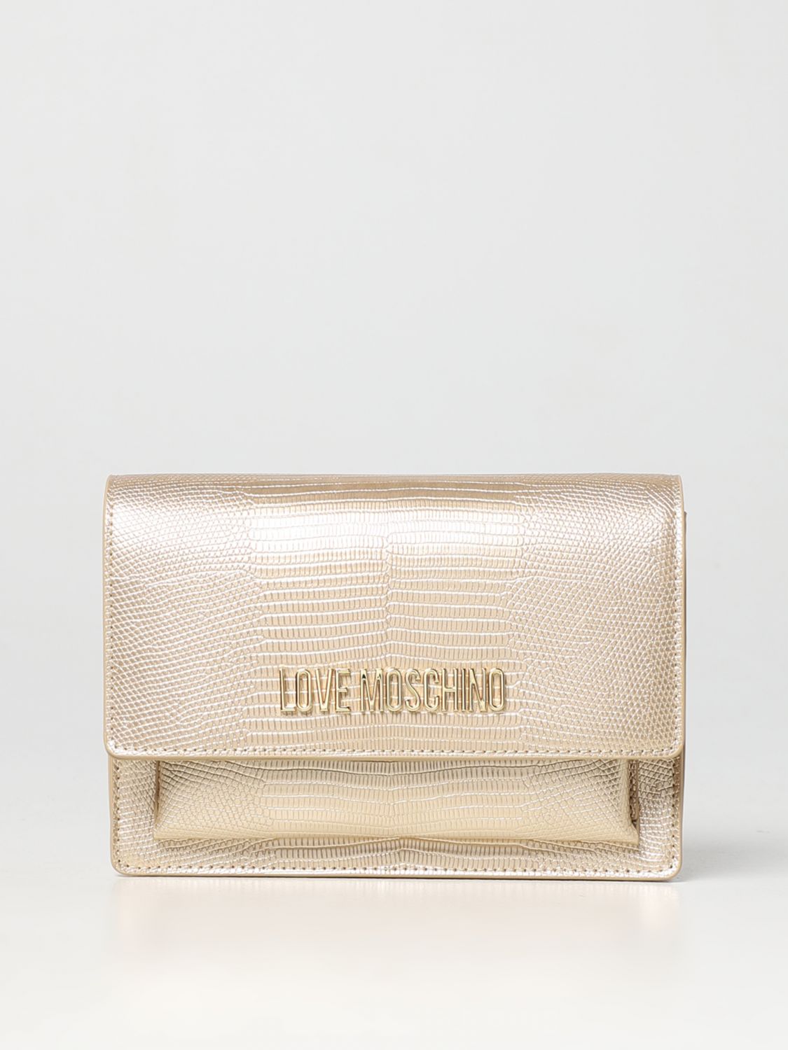 Borsa mini Love Moschino: Borsa wallet Love Moschino in pelle sintetica stampa pitone oro 1