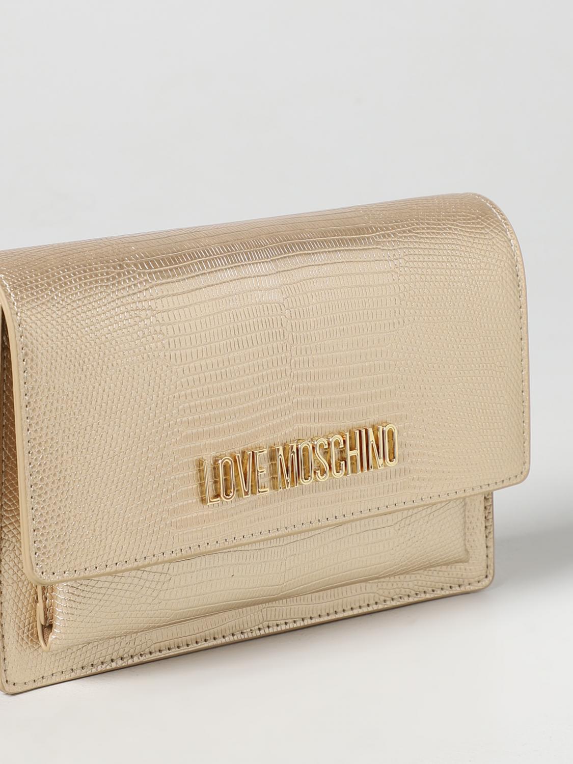 Borsa mini Love Moschino: Borsa wallet Love Moschino in pelle sintetica stampa pitone oro 3