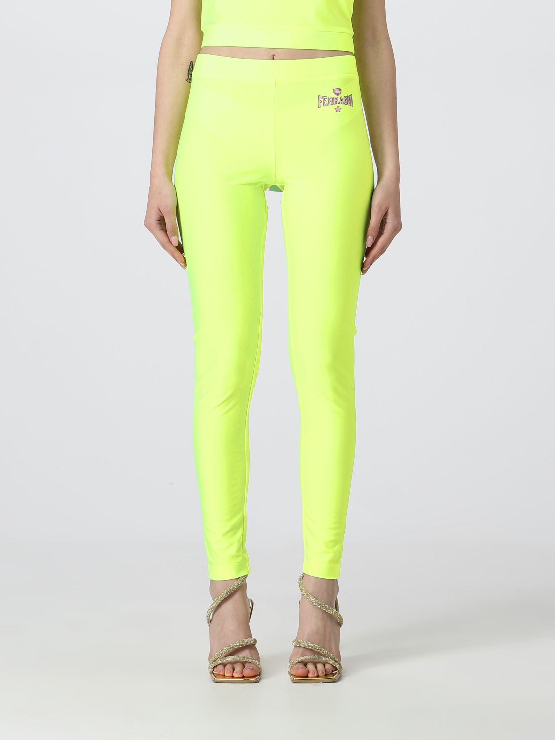 Shop Chiara Ferragni Pants  Woman Color Yellow