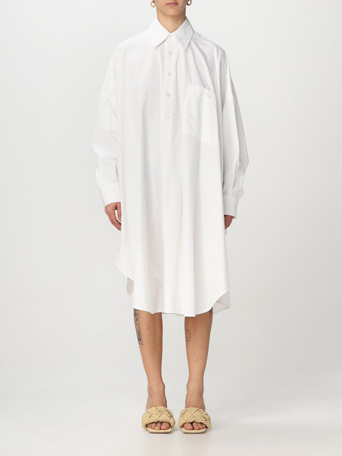 Bottega Veneta Dress Woman Color White | ModeSens