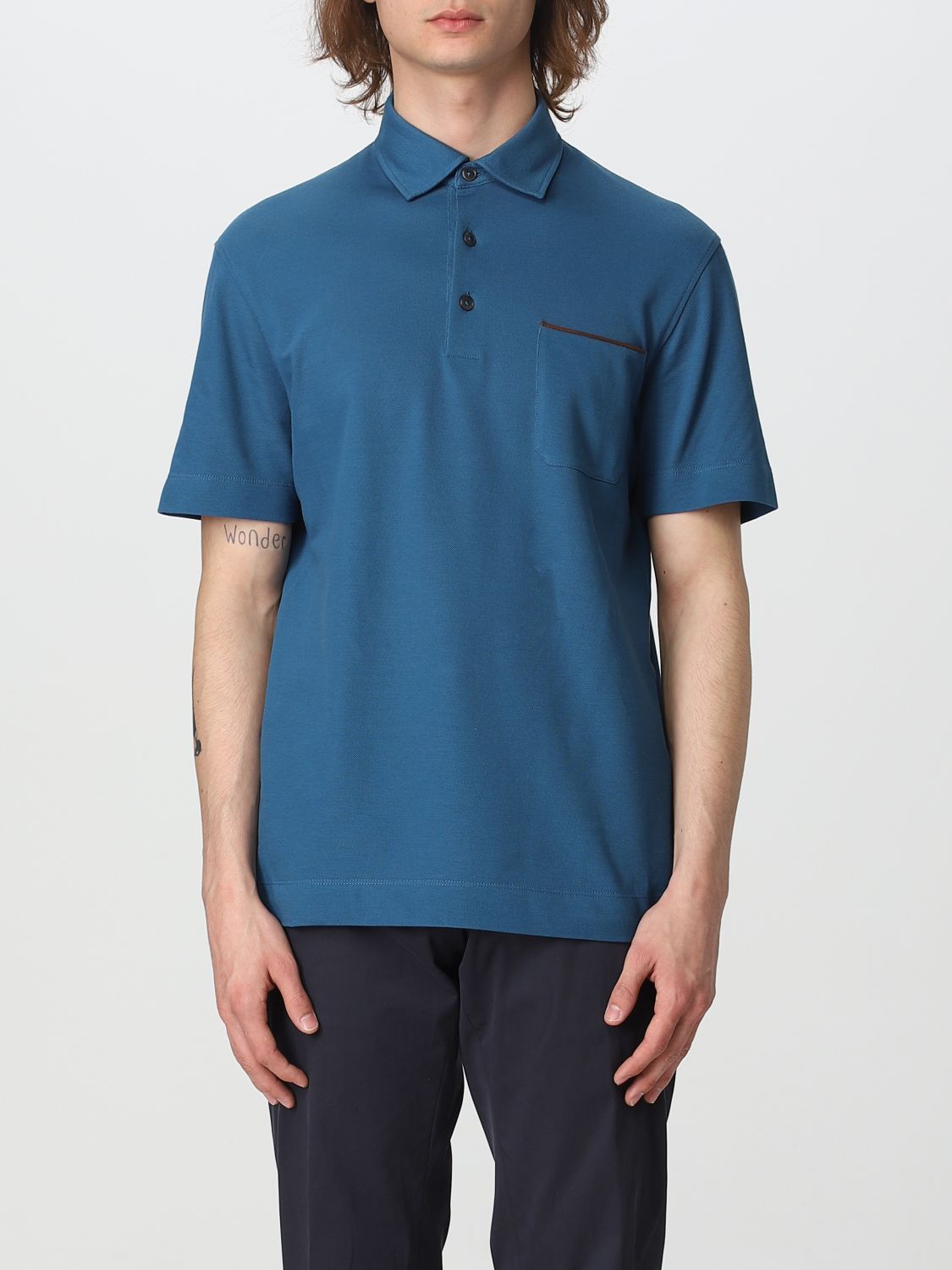 Zegna Polo Shirt  Men Color Blue