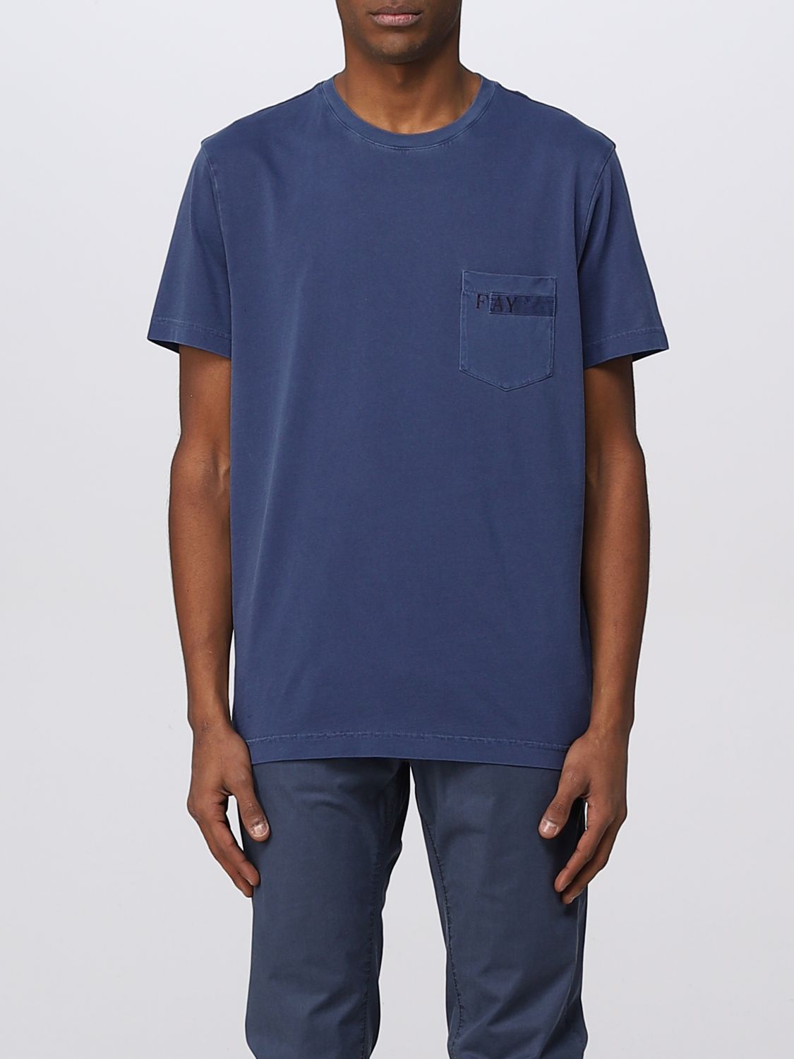 FAY T-SHIRT FAY MEN COLOR INDIGO,D94994109