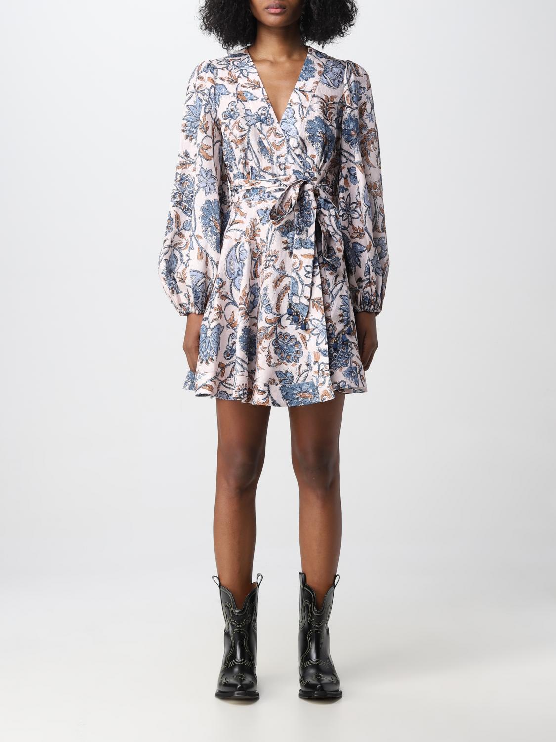 Zimmermann Dress Woman Color Blue | ModeSens