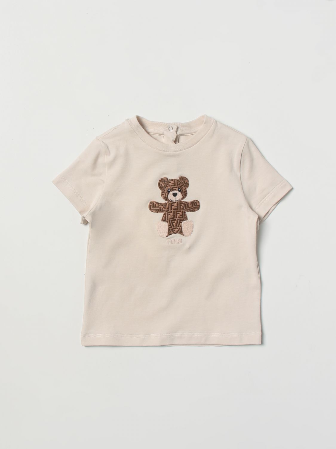 FENDI KIDS: t-shirt for baby - Beige | Fendi Kids t-shirt BUI055ST8 ...