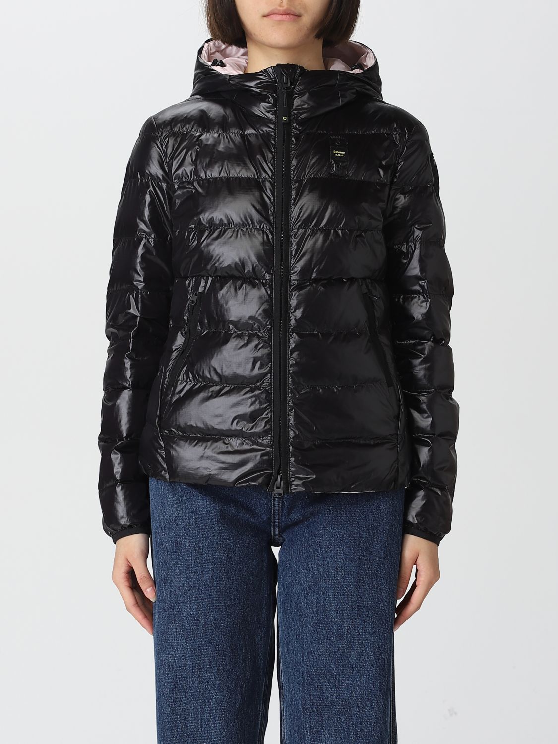 Blauer Glossy-finish Quilted Padded Jacket In Black | ModeSens