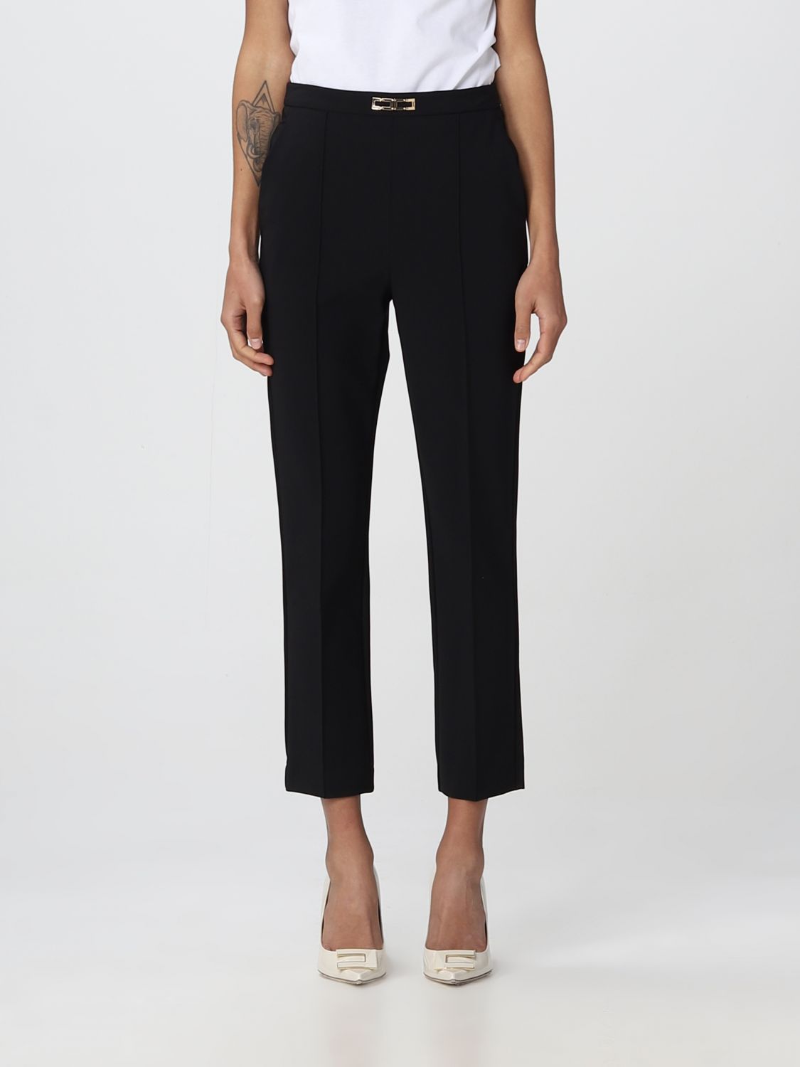 ELISABETTA FRANCHI: pants for woman - Black | Elisabetta Franchi pants ...