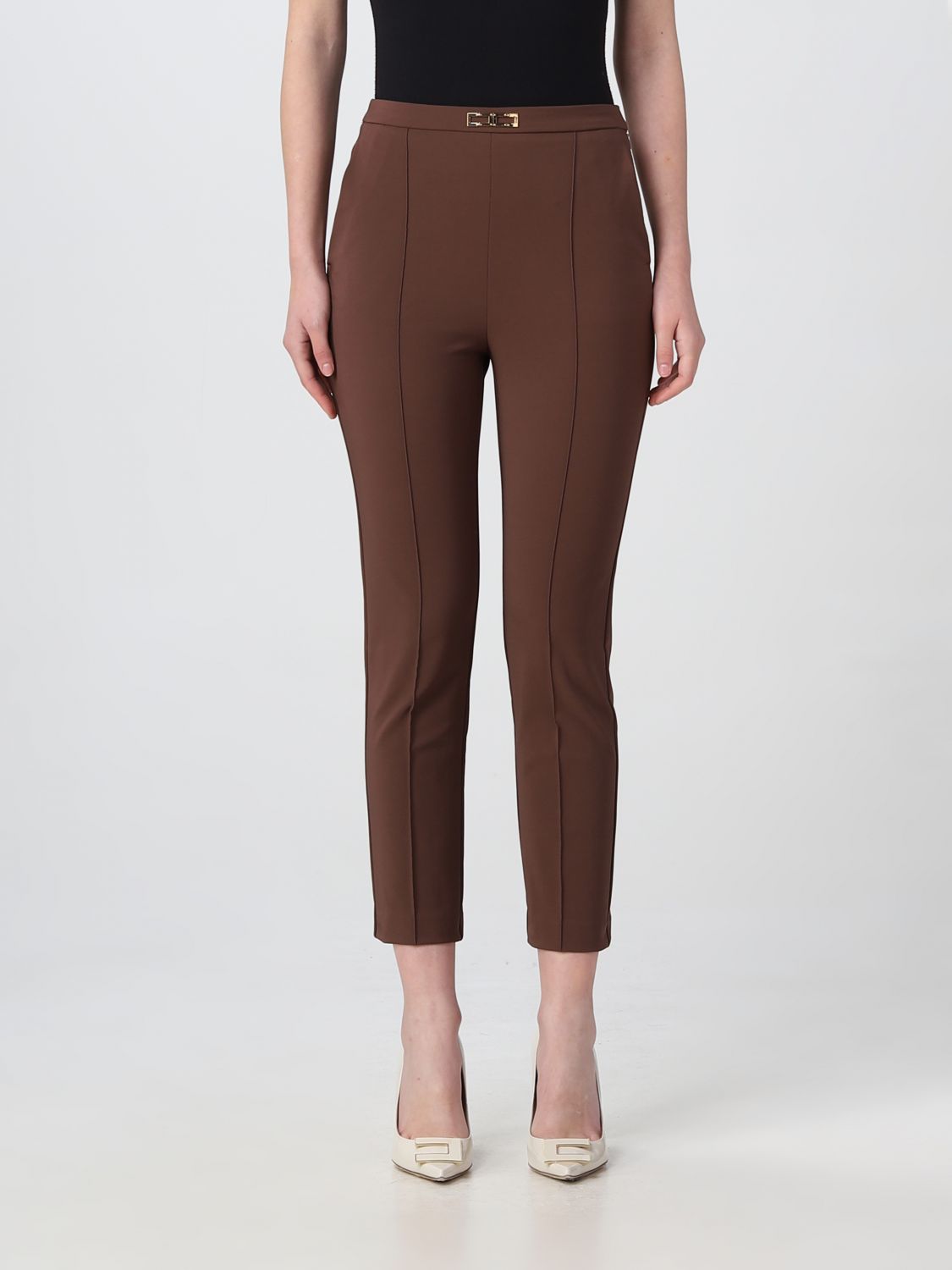 ELISABETTA FRANCHI: pants for woman - Brown | Elisabetta Franchi pants ...