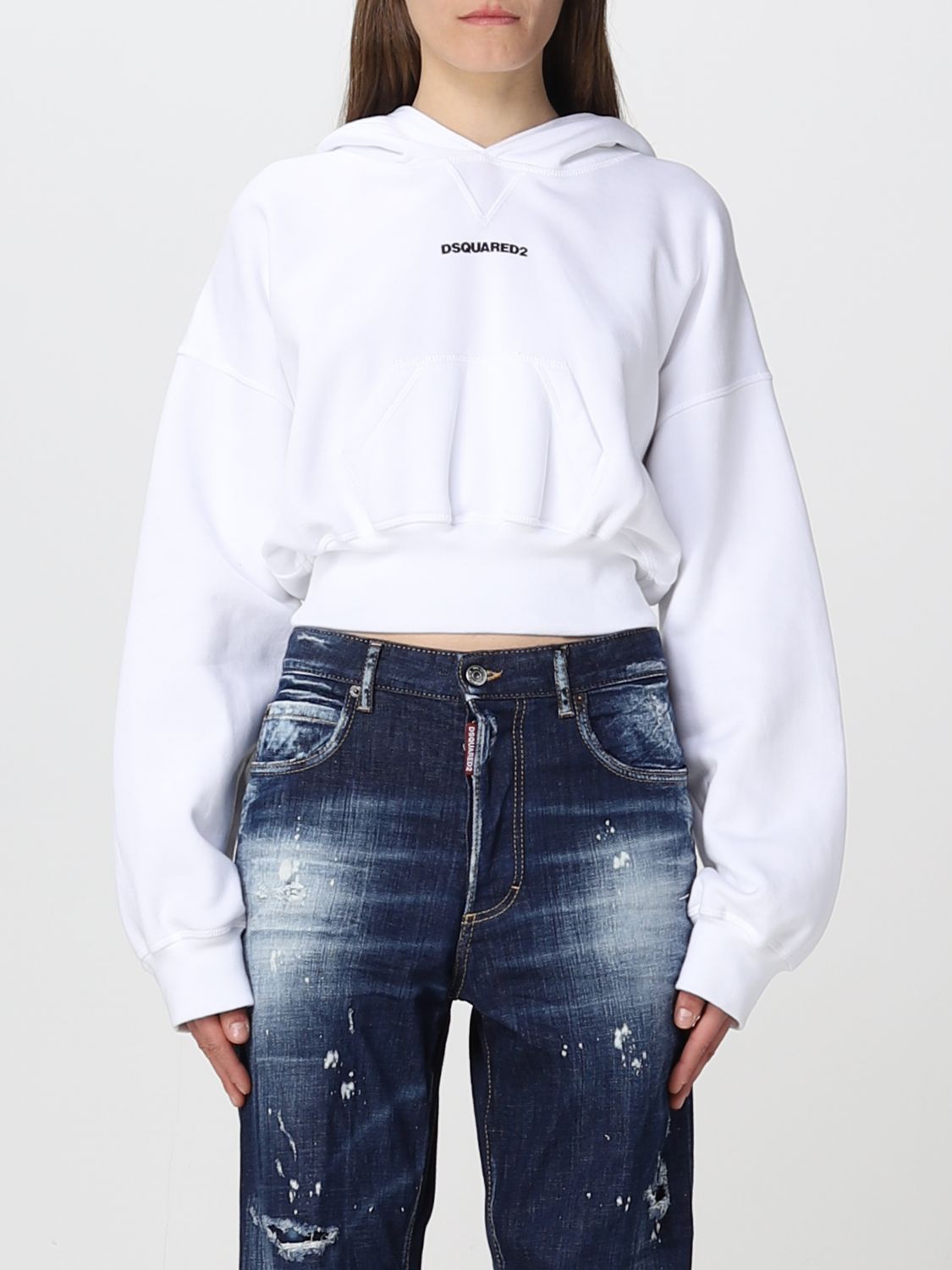 Onvoorziene omstandigheden kort kogel Dsquared2 Sweatshirt Damen Farbe Weiss In White | ModeSens