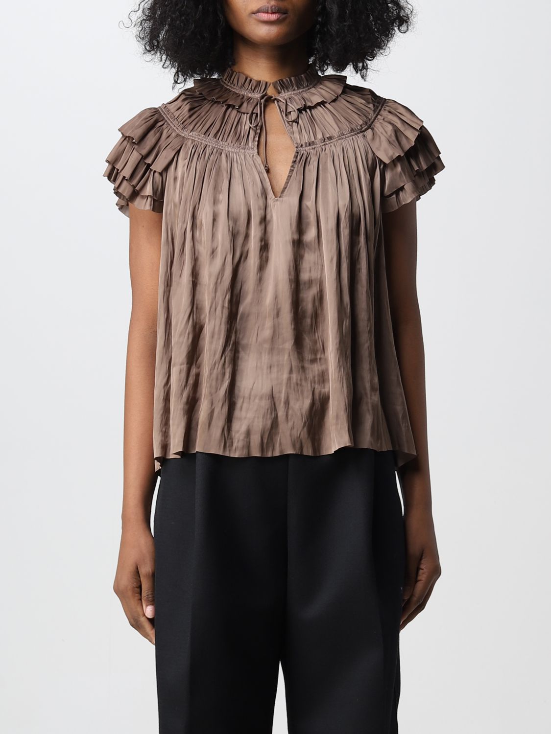 ULLA JOHNSON: top for woman - Brown | Ulla Johnson top PS230220 online ...
