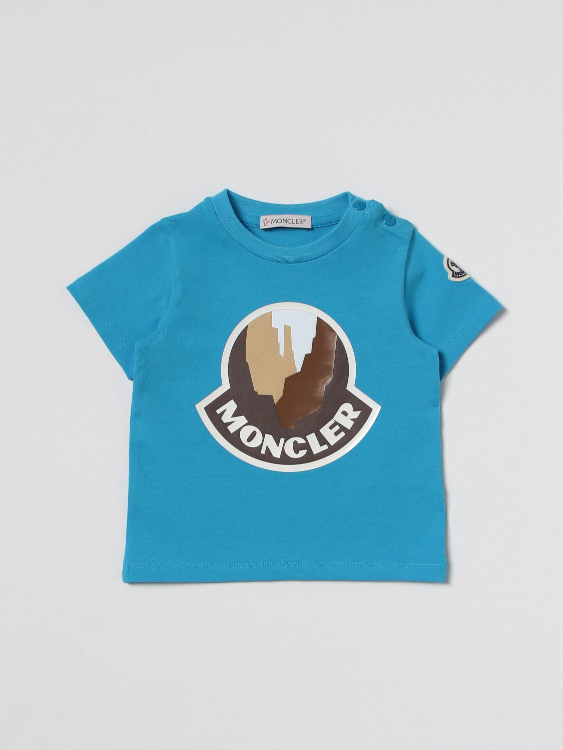 MONCLER: t-shirt for baby - Gnawed Blue | Moncler t-shirt 8C000068790N ...