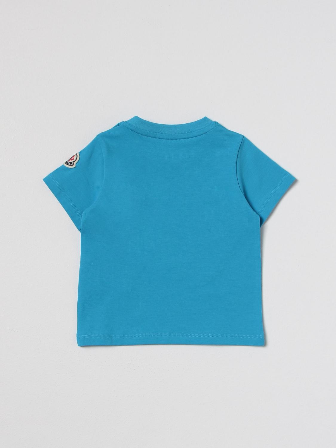 MONCLER tshirt for baby Gnawed Blue Moncler tshirt 8C000068790N