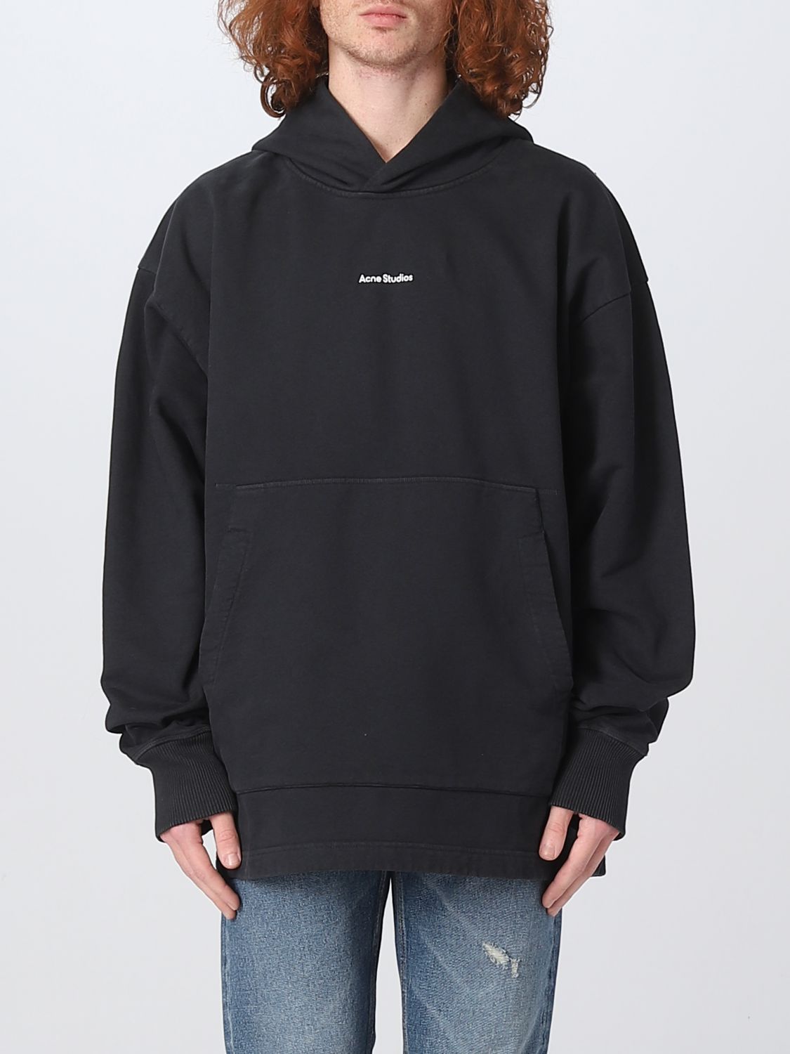 ACNE STUDIOS: cotton hoodie - Black | Acne Studios sweatshirt