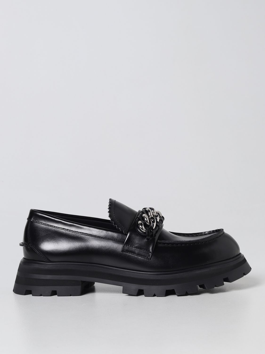 ALEXANDER loafer leather - Black | Alexander Mcqueen loafers 727821WHSWG on GIGLIO.COM