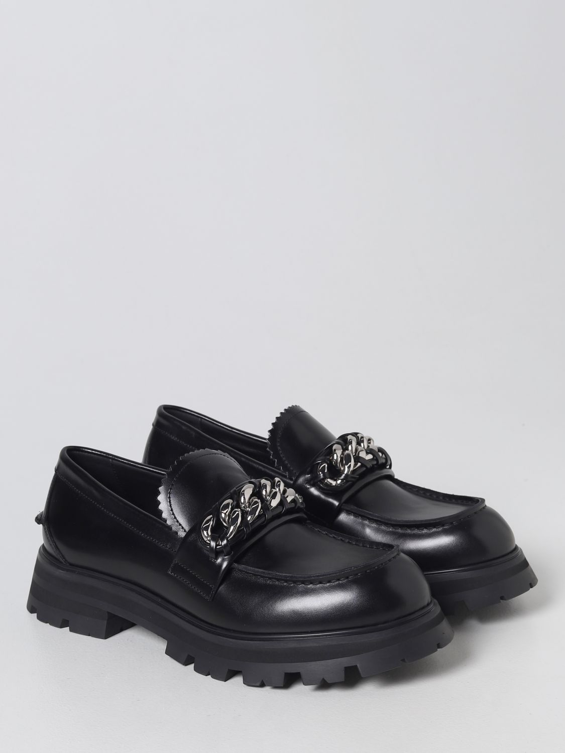 ALEXANDER loafer leather - Black | Alexander Mcqueen loafers 727821WHSWG on GIGLIO.COM