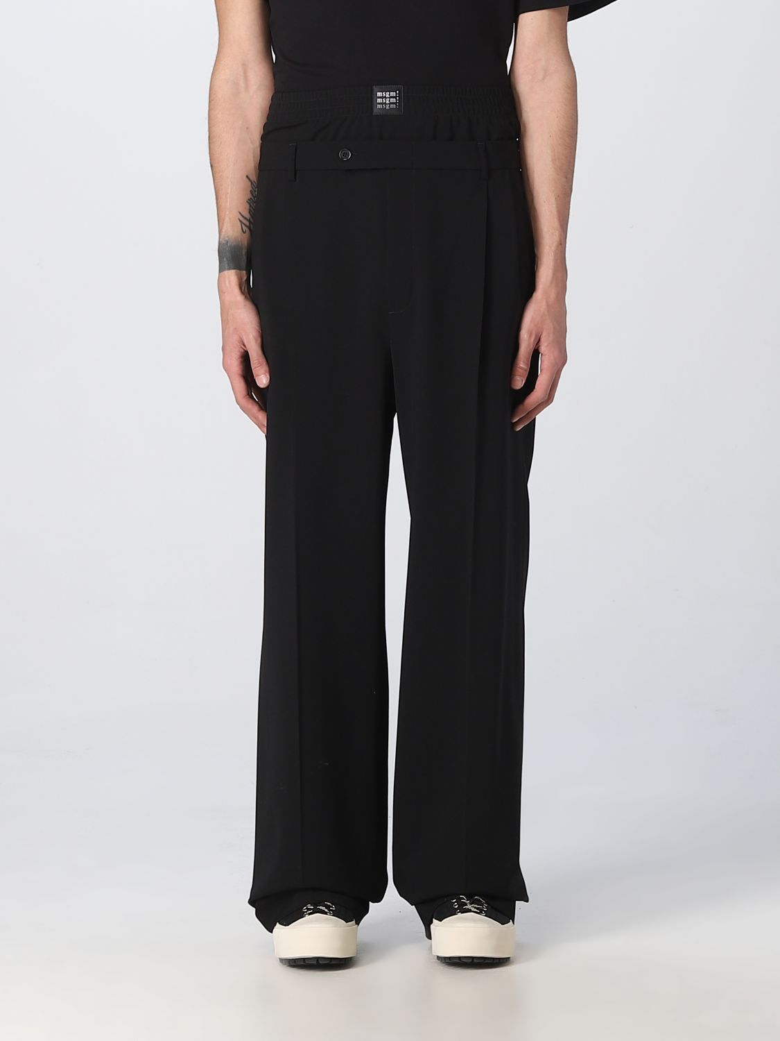 MSGM: pants for man - Black | Msgm pants MP06237200 online on GIGLIO.COM