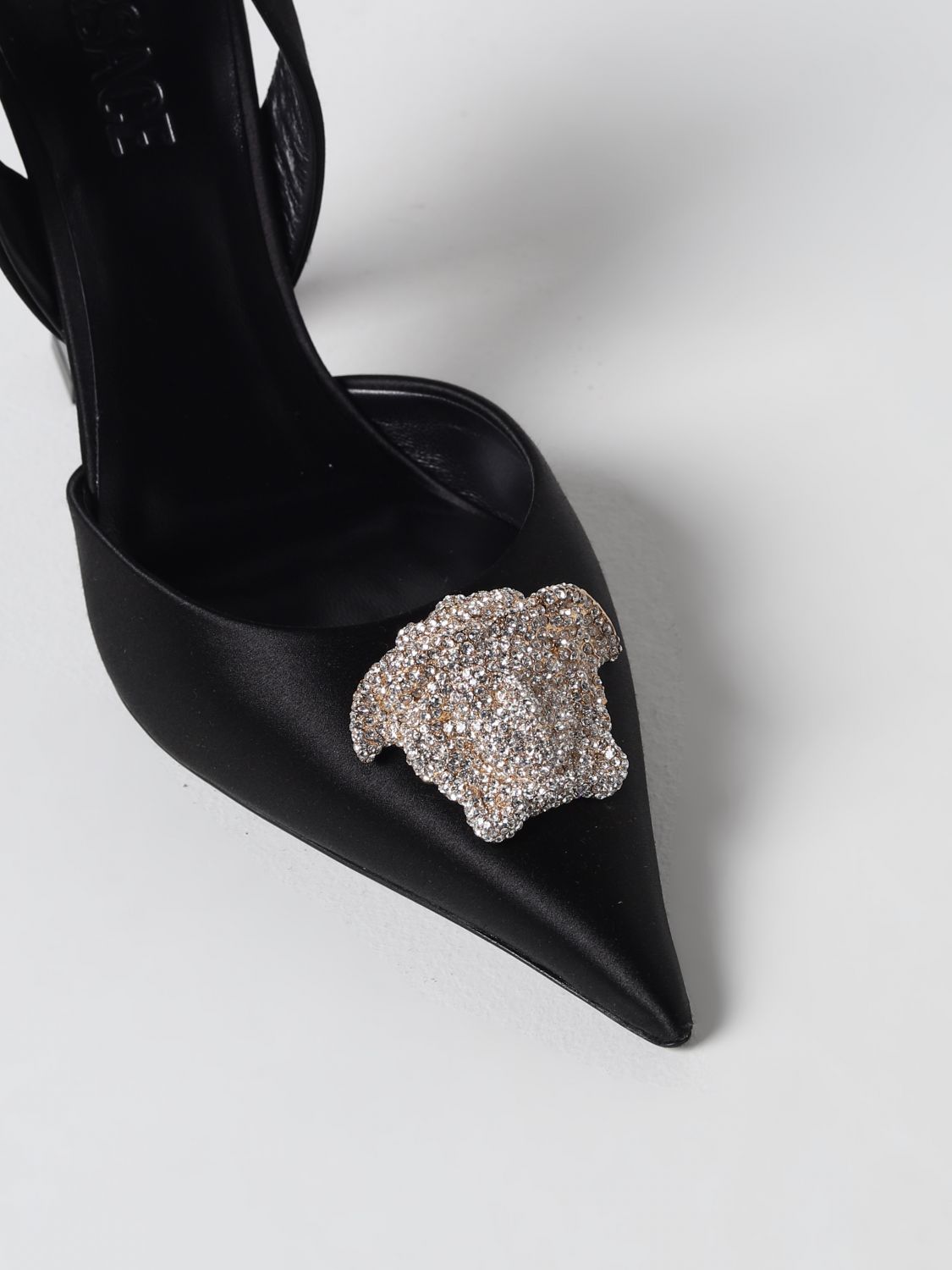 VERSACE: high heel shoes for woman - Black | Versace high heel shoes ...