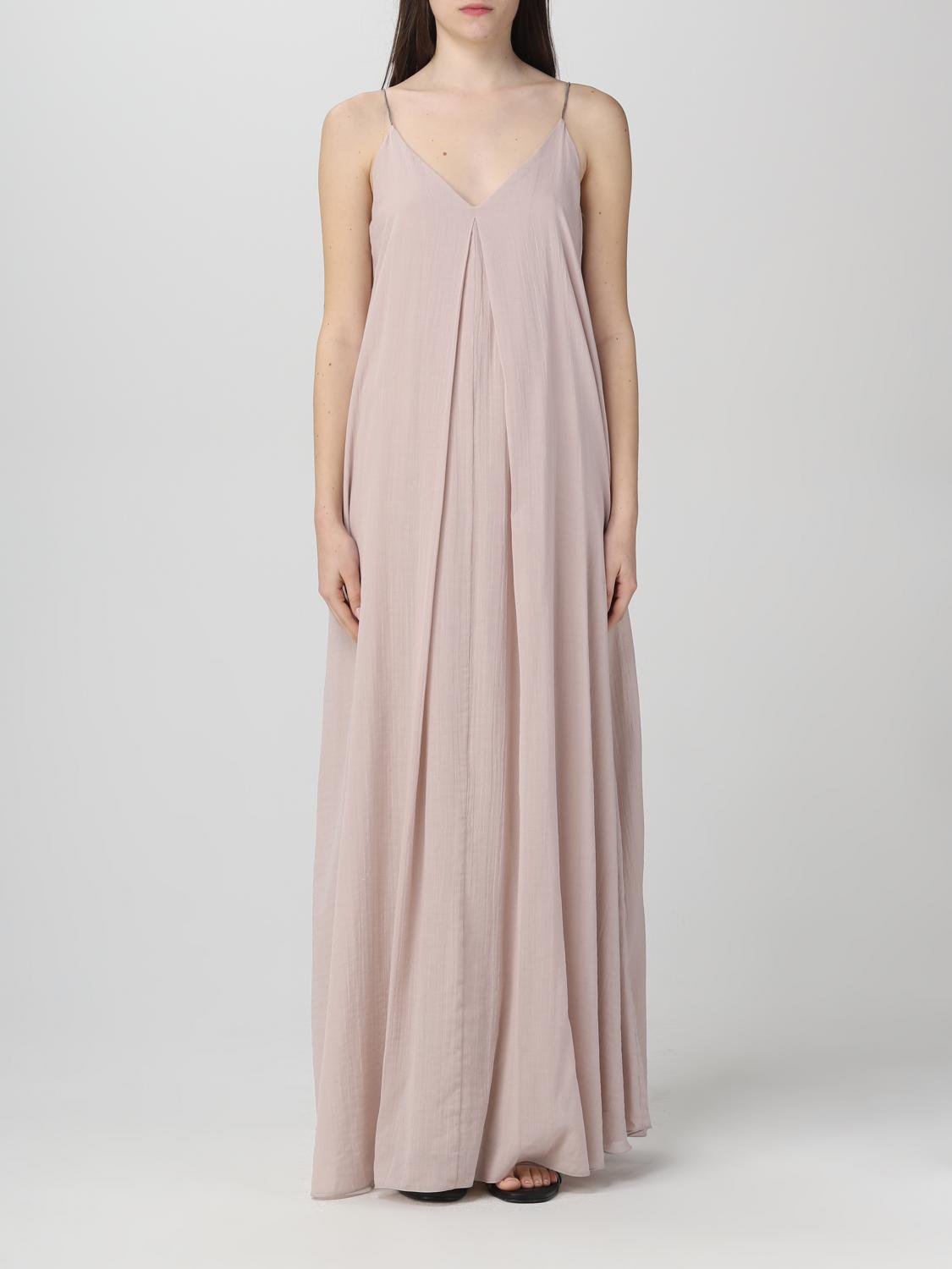 Fabiana Filippi Pleat-detailing Cotton Maxi Dress In Blush Pink