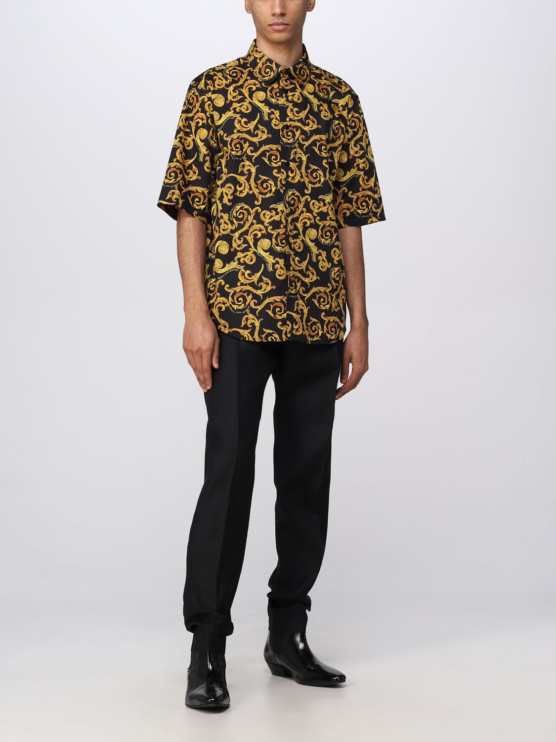 VERSACE JEANS COUTURE: shirt man - Black | Versace Jeans shirt 74GAL211NS196 online GIGLIO.COM
