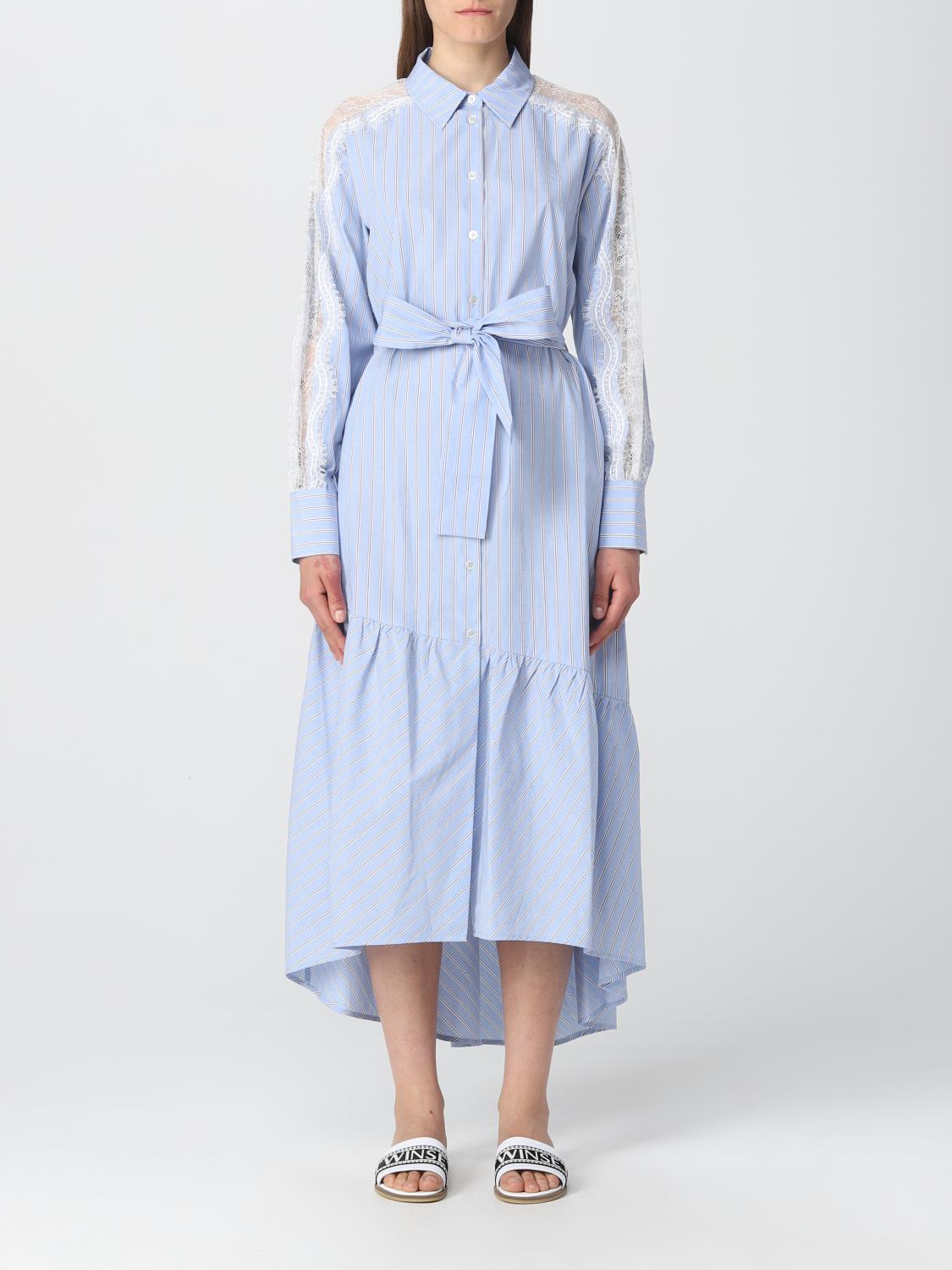 TWINSET: dress for woman - Gnawed Blue | Twinset dress 231TP2153 online ...