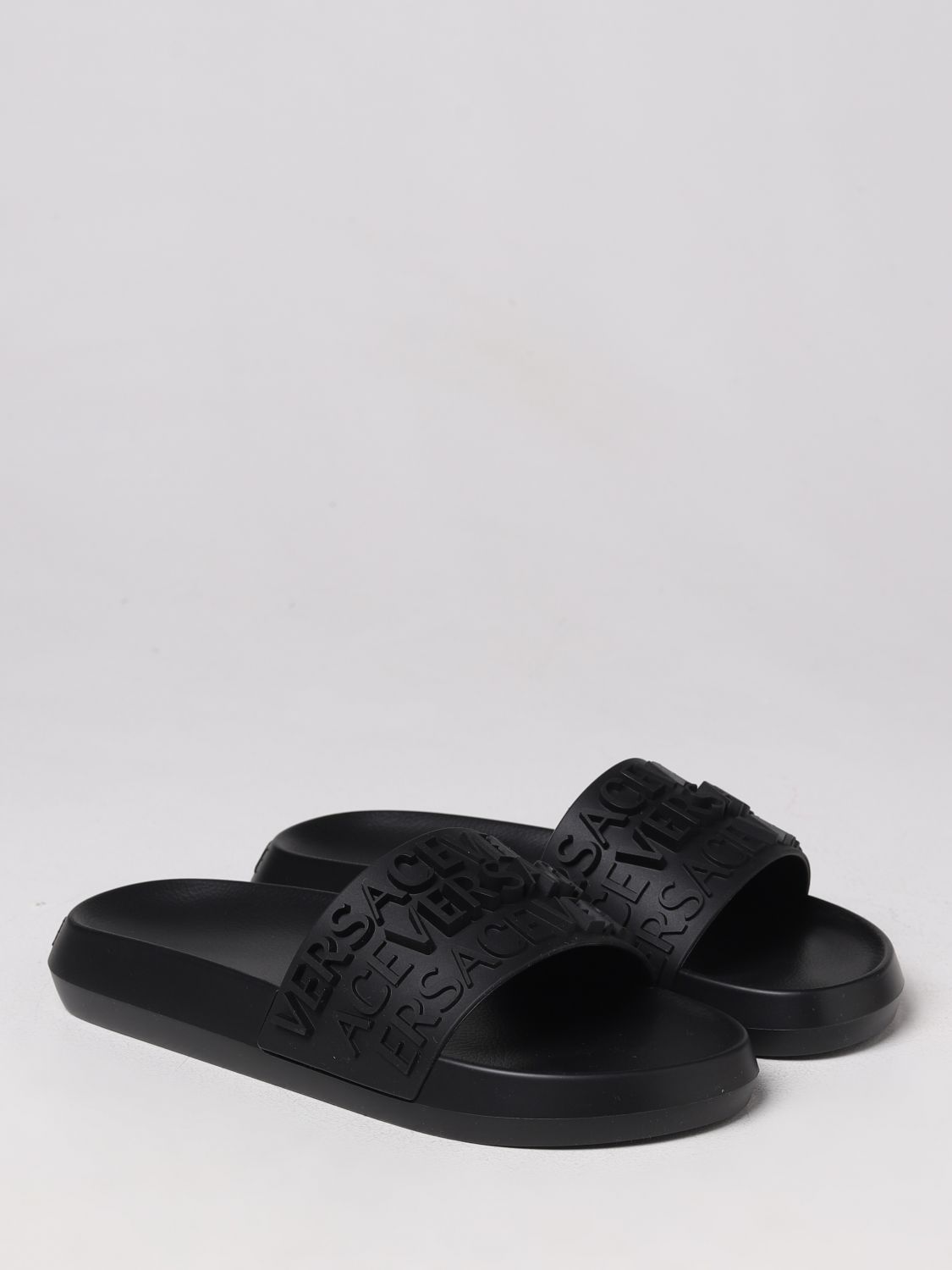 VERSACE: sandals for man - Black | Versace sandals 10087301A05628 ...