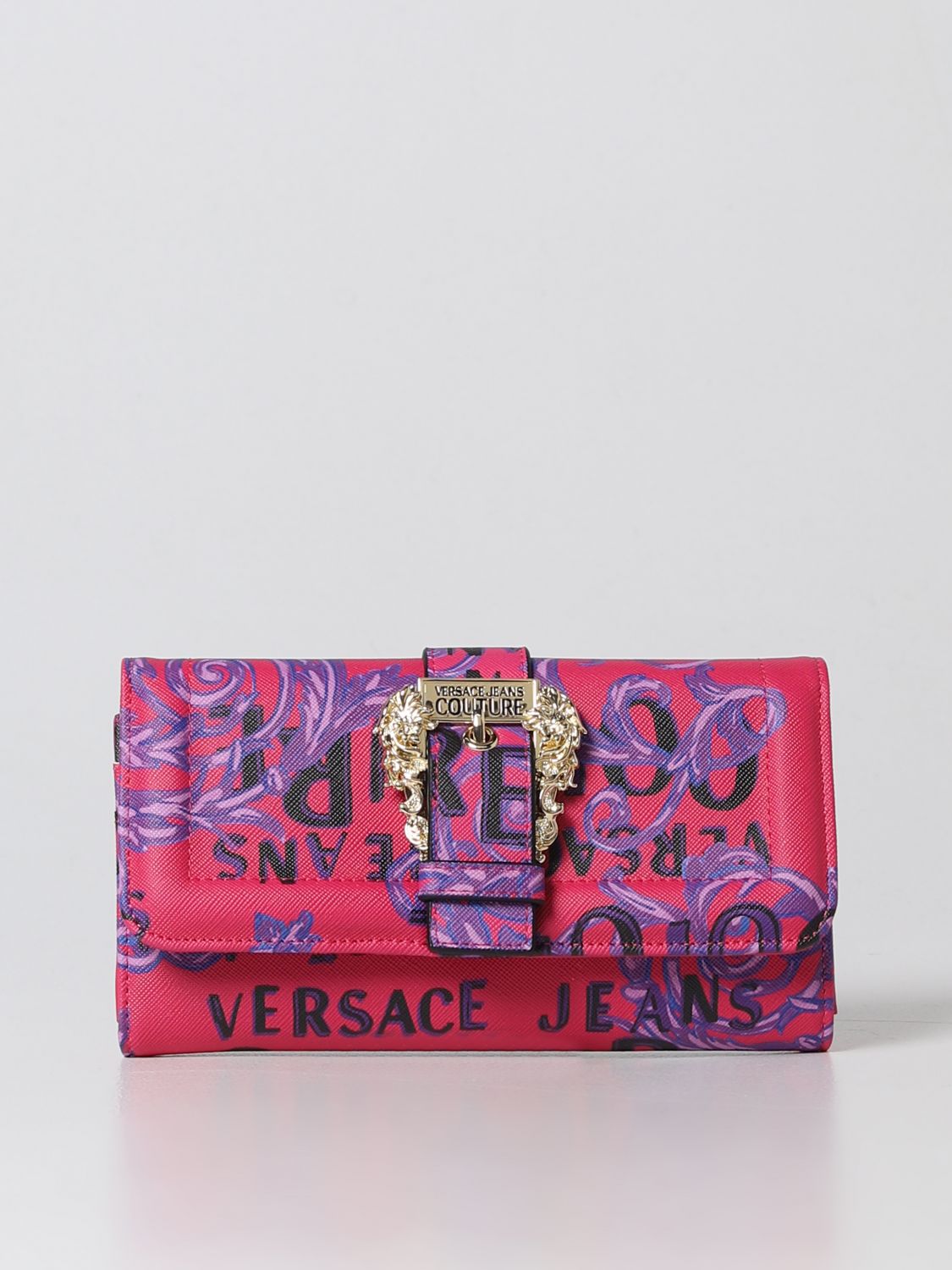 Borsa mini Versace Jeans Couture: Borsa wallet Versace Jeans Couture in pelle sintetica viola 1