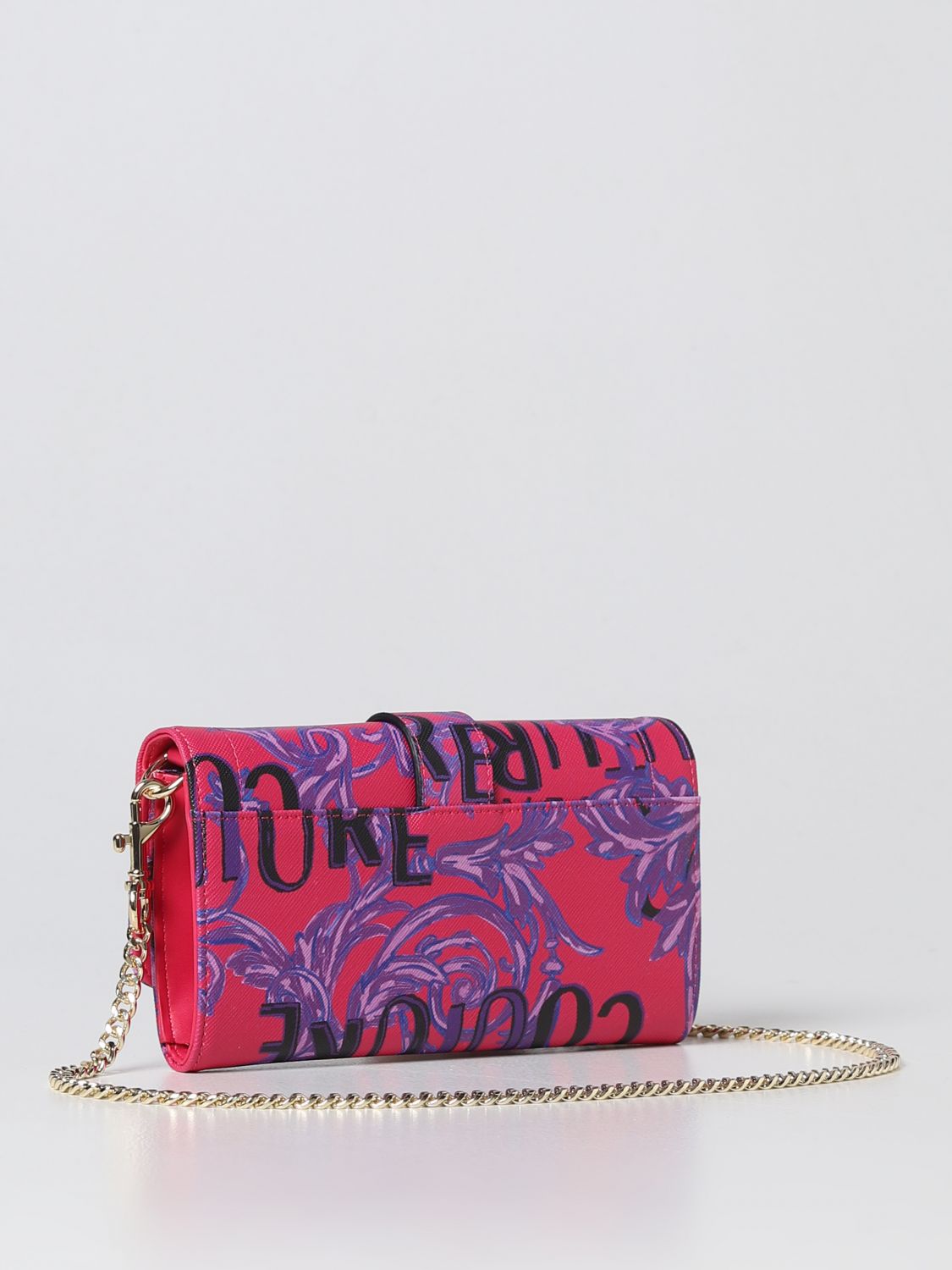 Borsa mini Versace Jeans Couture: Borsa wallet Versace Jeans Couture in pelle sintetica viola 2