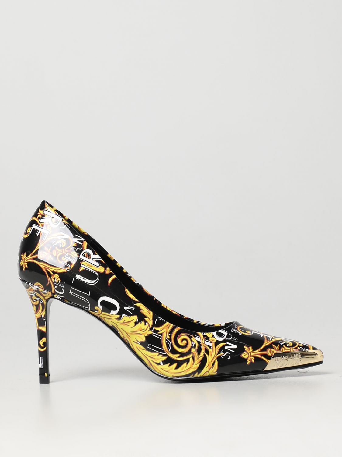 VERSACE JEANS COUTURE PUMPS IN PRINTED PATENT LEATHER,D98168002